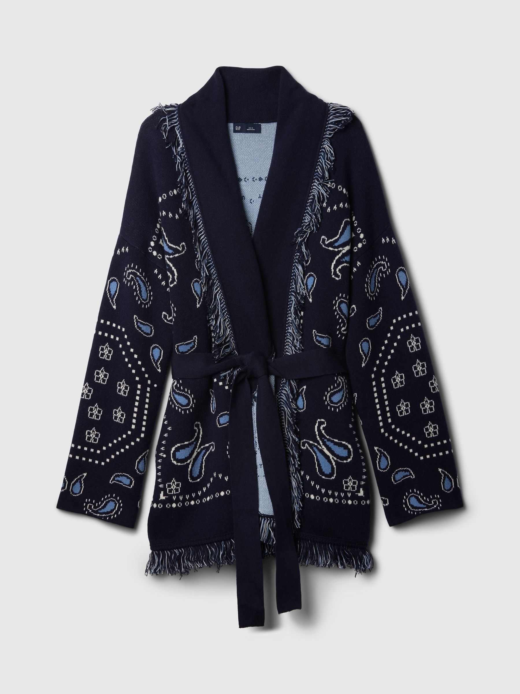 Fringe Wrap Cardigan Sweater
