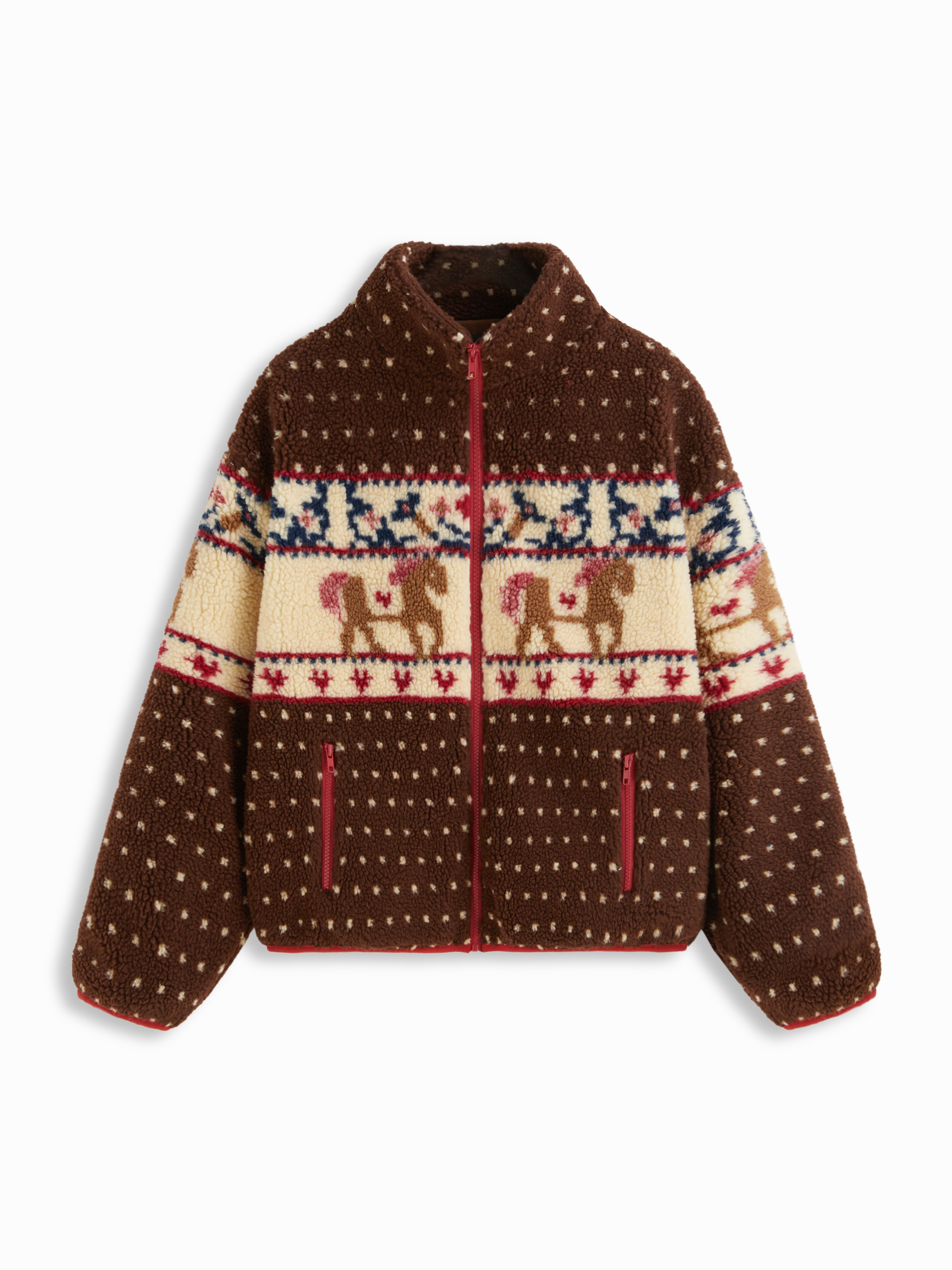 Fleece Collar Graphic Jacket