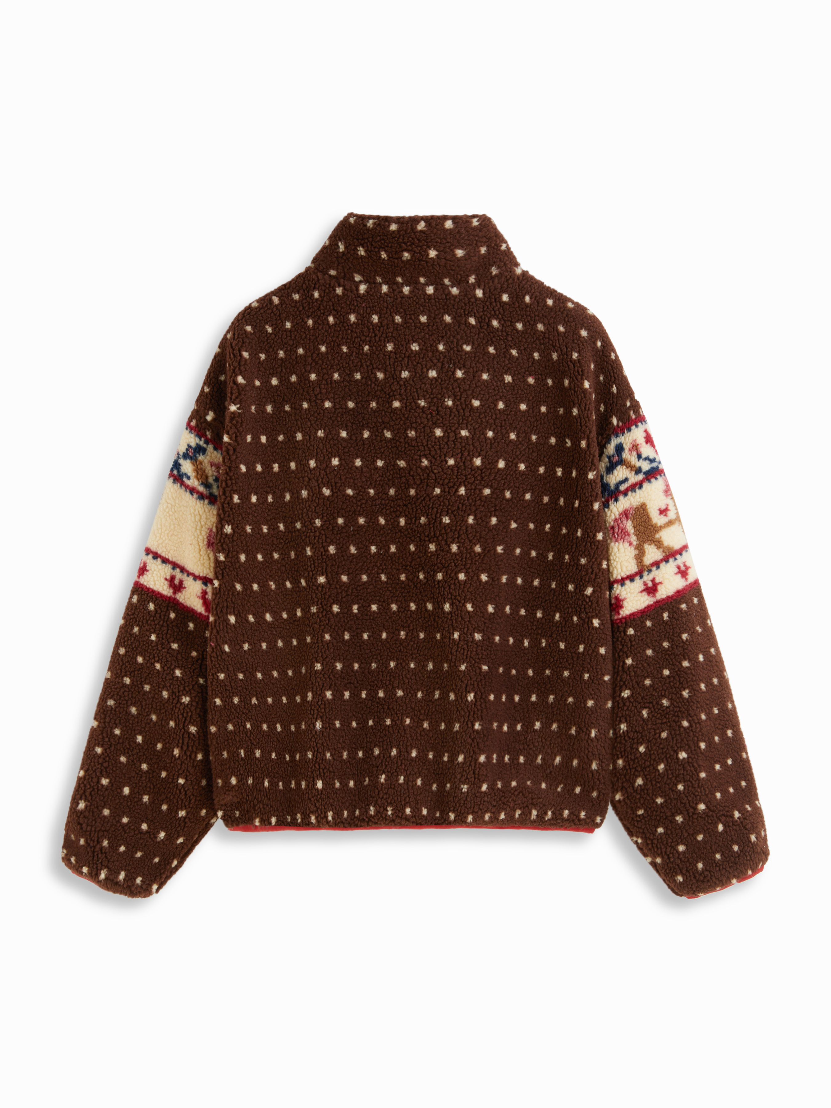 Fleece Collar Graphic Jacket