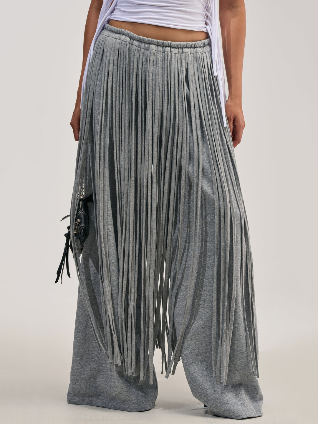 Sculptural Jacket & Fringe Wide-Leg Jogger Set