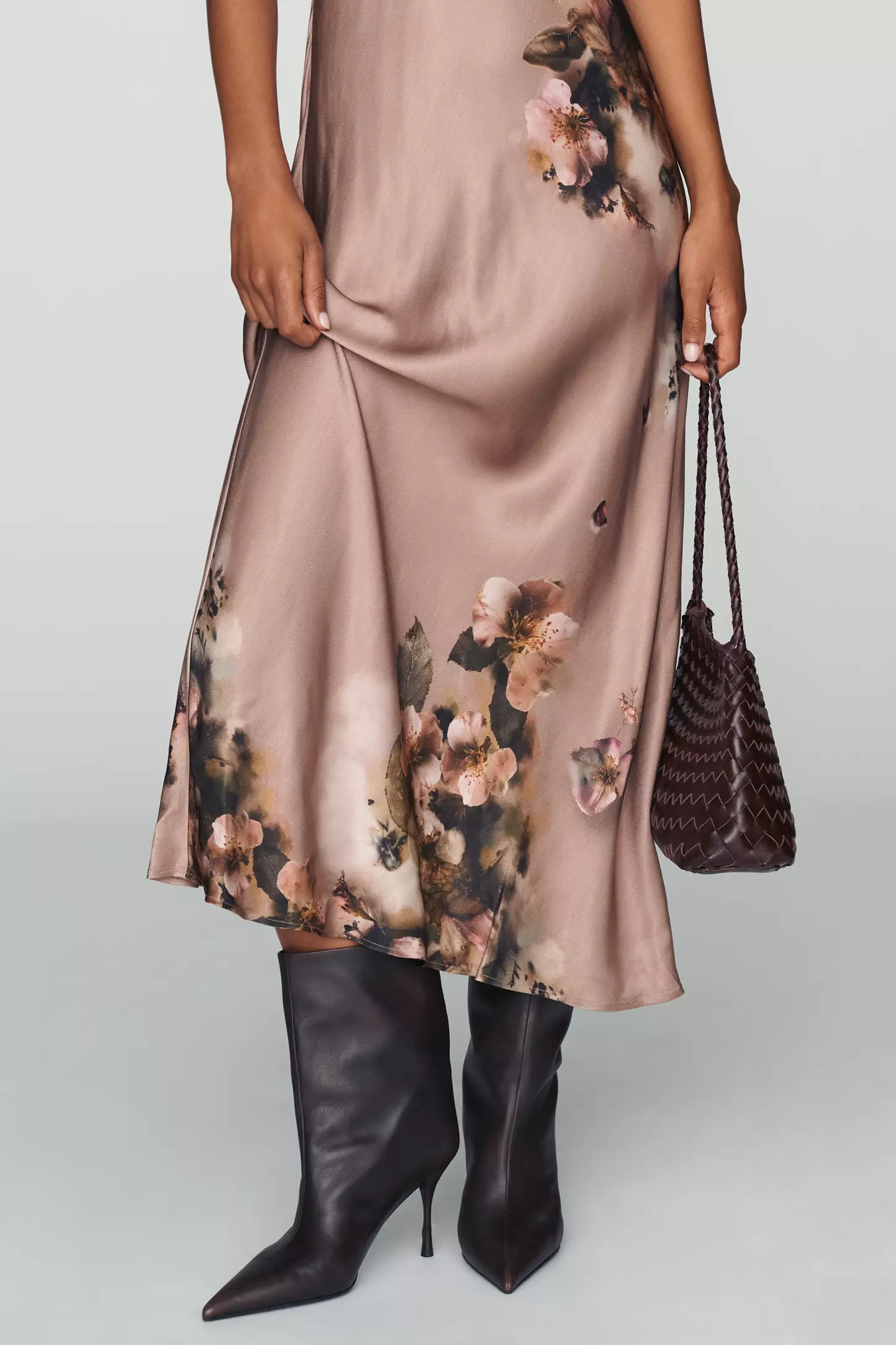 Charlette Mock-Neck Midi Slip Dress