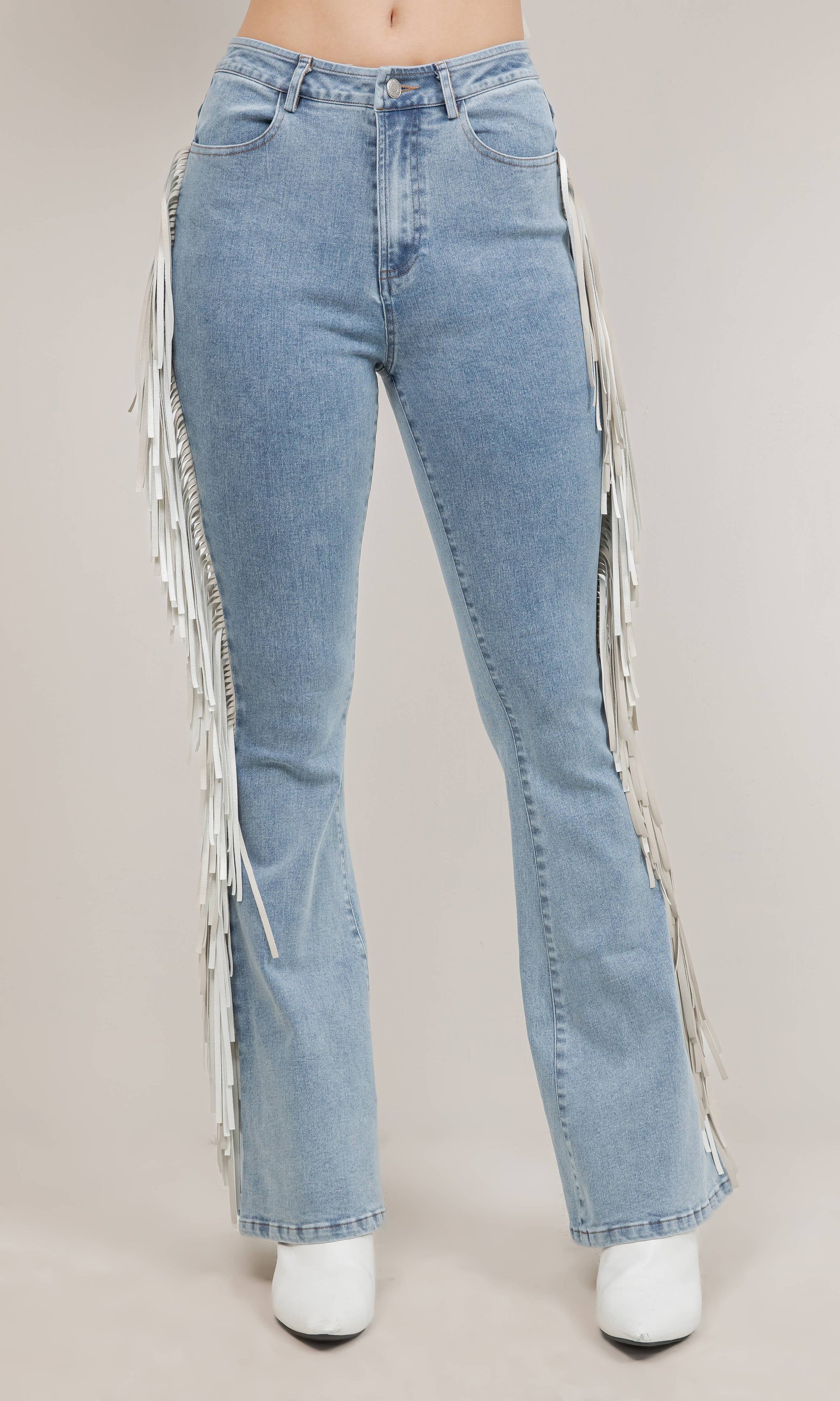 Western Fringe Flare Jeans