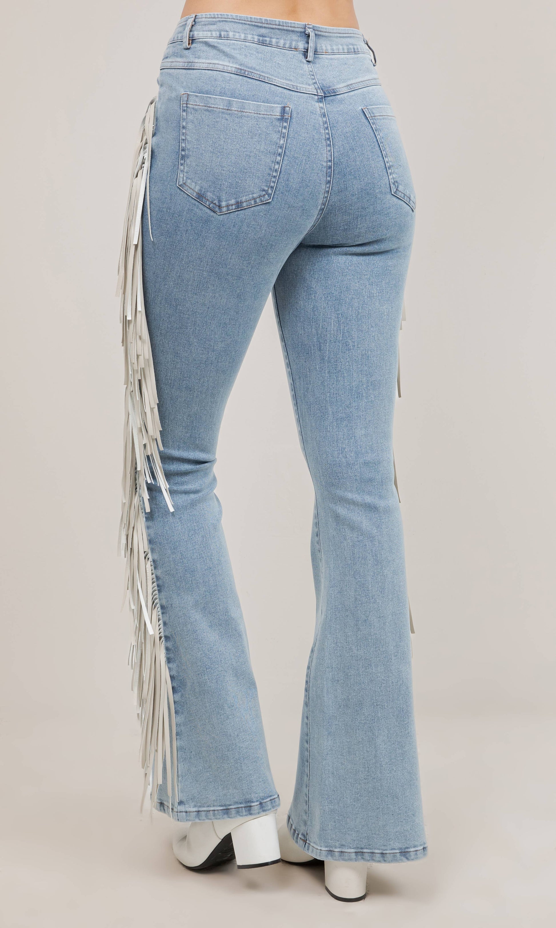 Western Fringe Flare Jeans