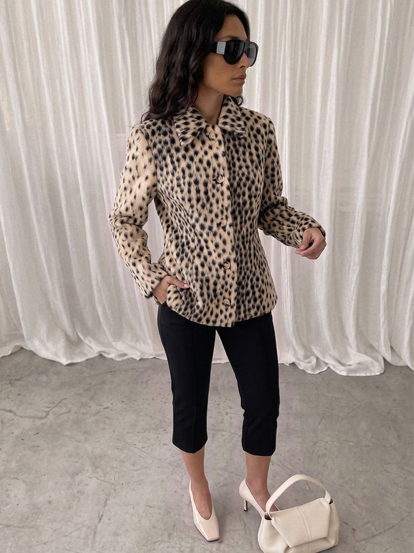 Faux Fur Printed Jacket