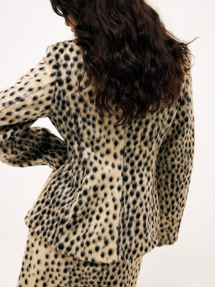 Faux Fur Printed Jacket