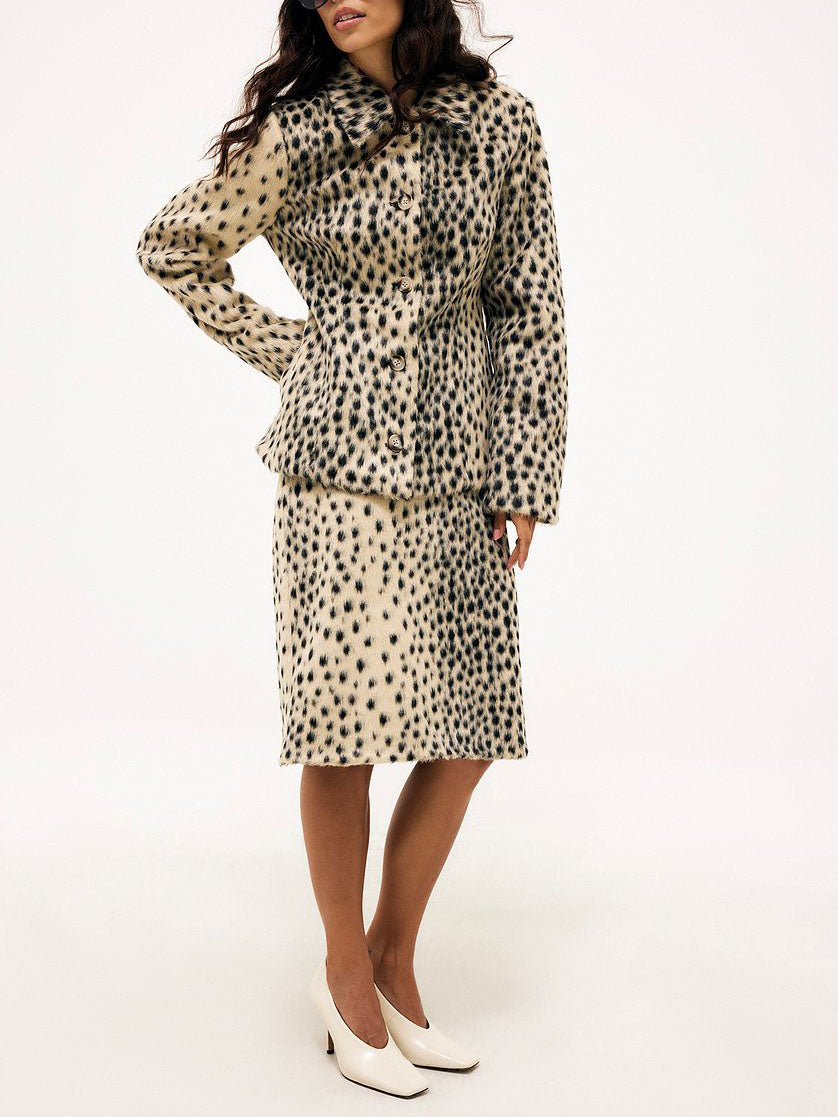 Faux Fur Printed Jacket