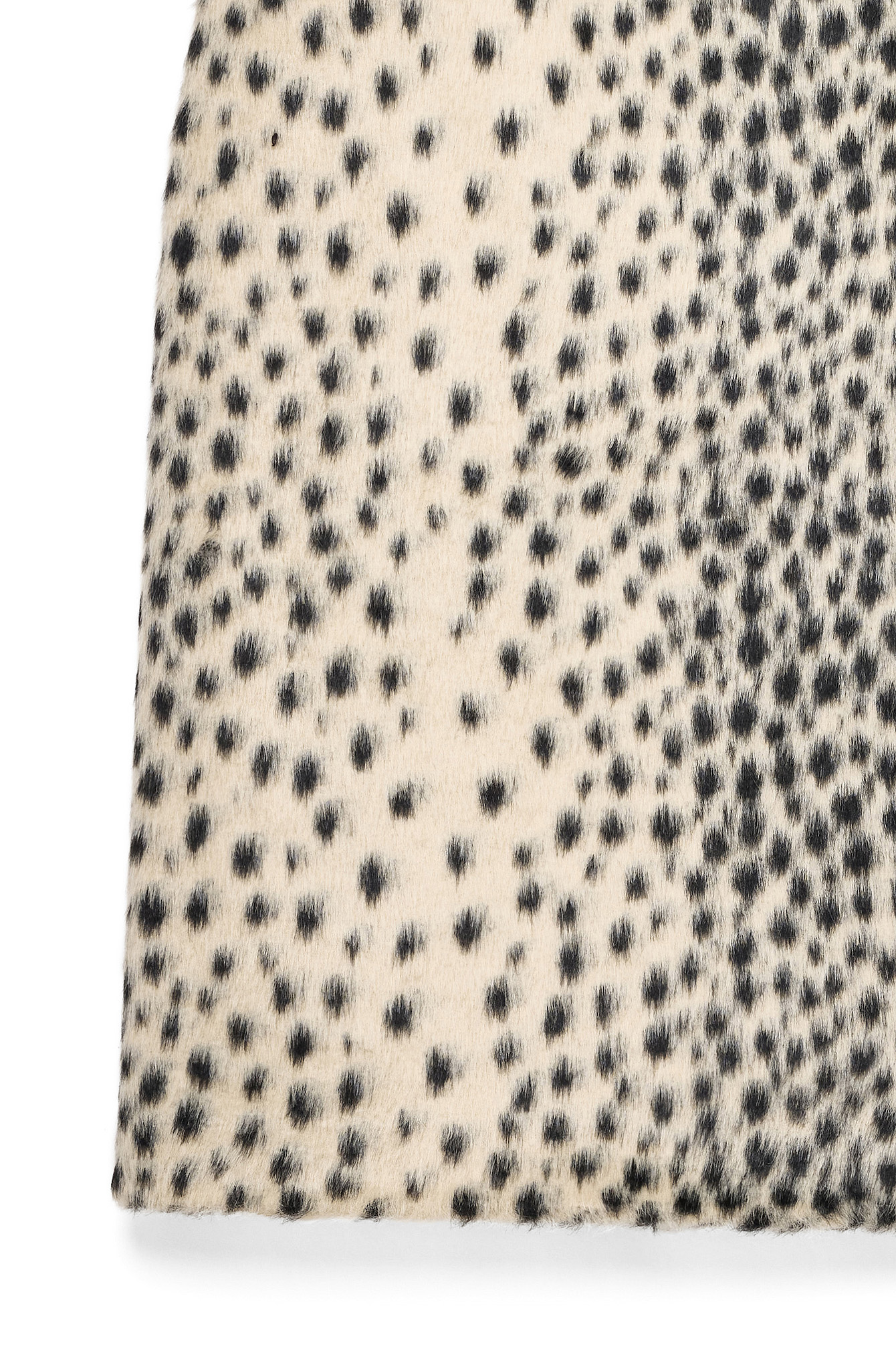 Faux Fur Printed Knee Length Skirt