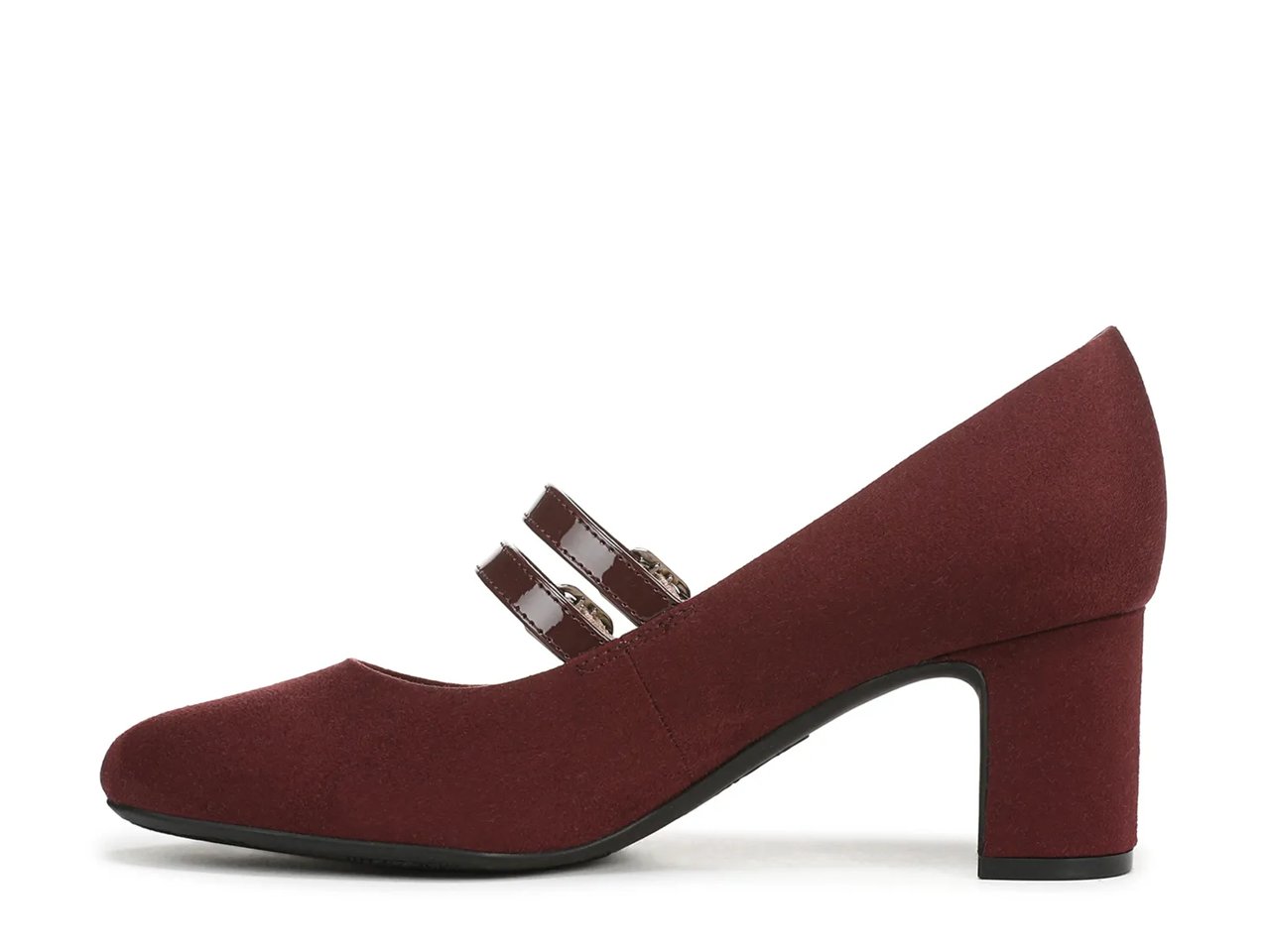Double Buckle Mary Jane Block Heel Pumps