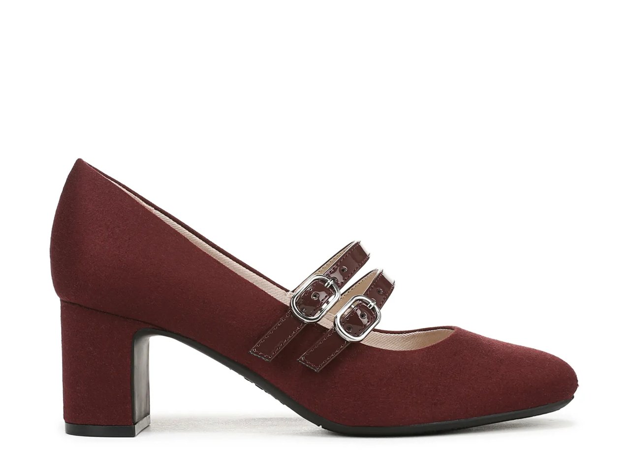 Double Buckle Mary Jane Block Heel Pumps