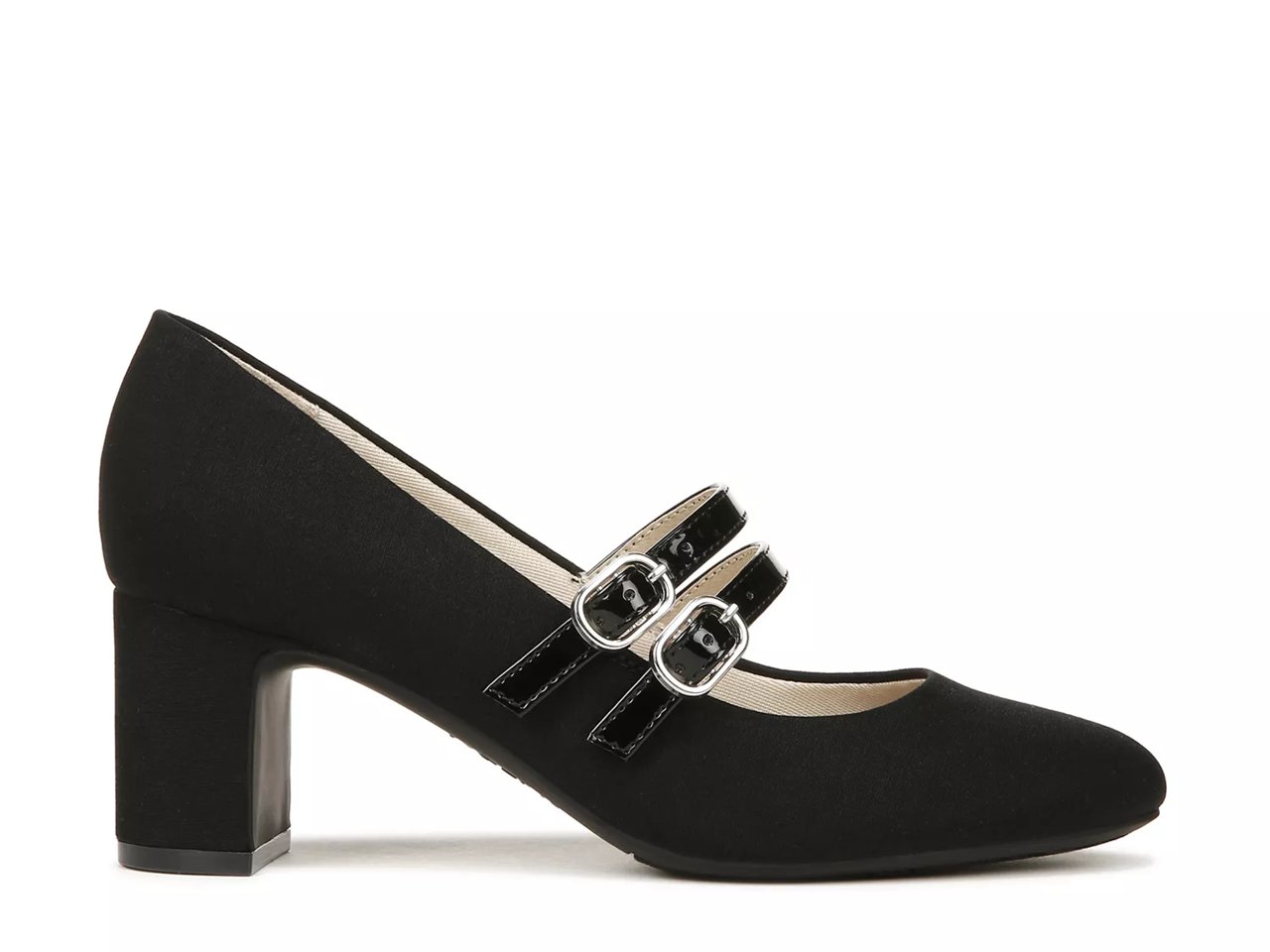 Double Buckle Mary Jane Block Heel Pumps