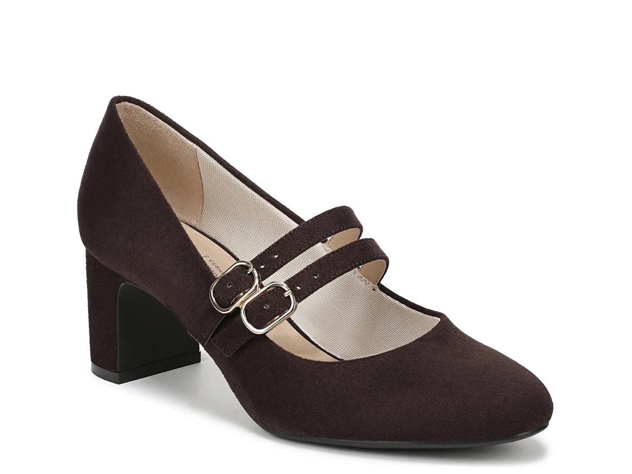 Double Buckle Mary Jane Block Heel Pumps