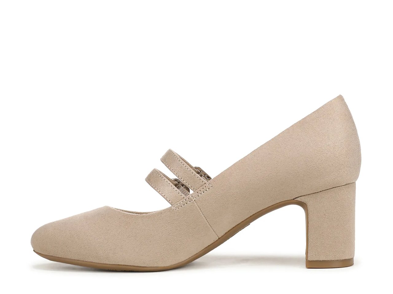 Double Buckle Mary Jane Block Heel Pumps