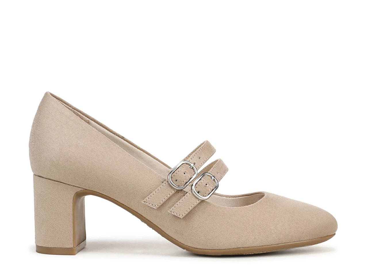 Double Buckle Mary Jane Block Heel Pumps