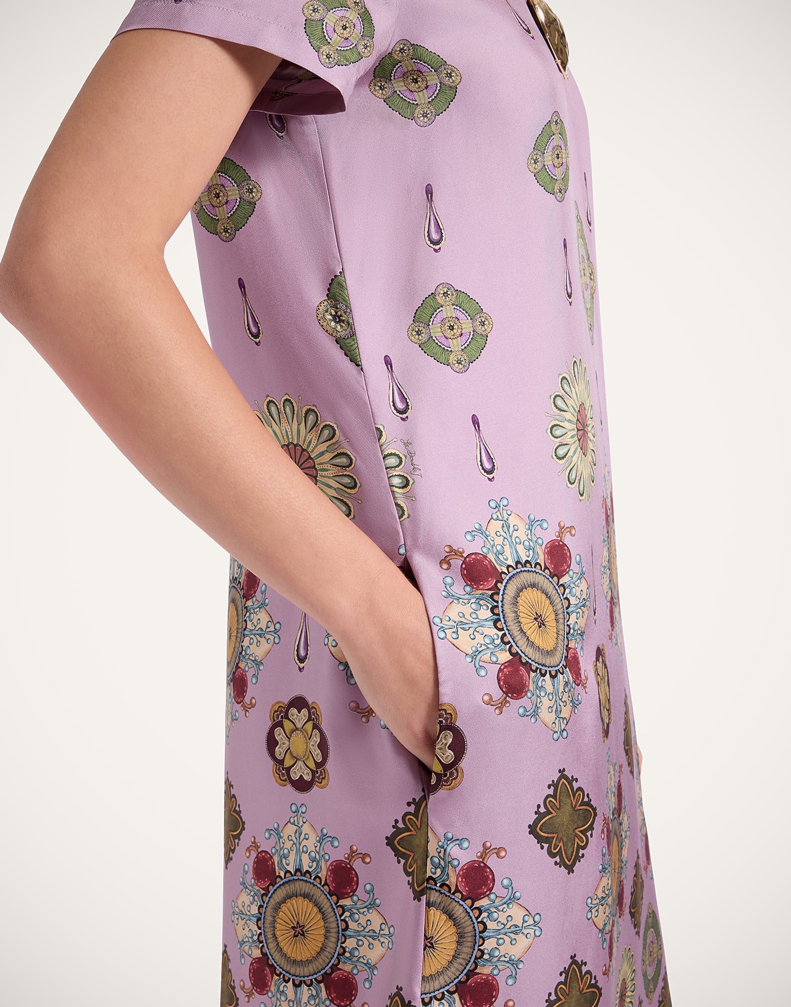 Swing Feather-Trimmed Maxi Dress
