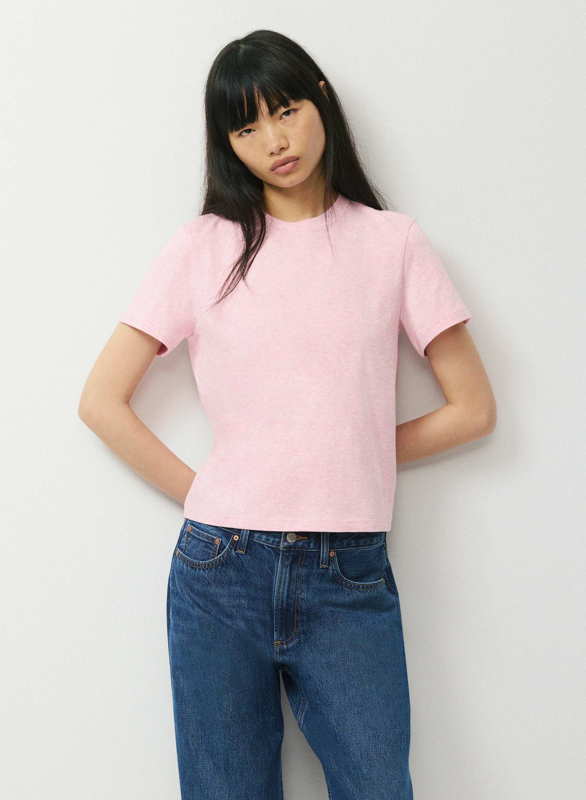 Soft 100% Cotton Jersey Crewneck T-shirt