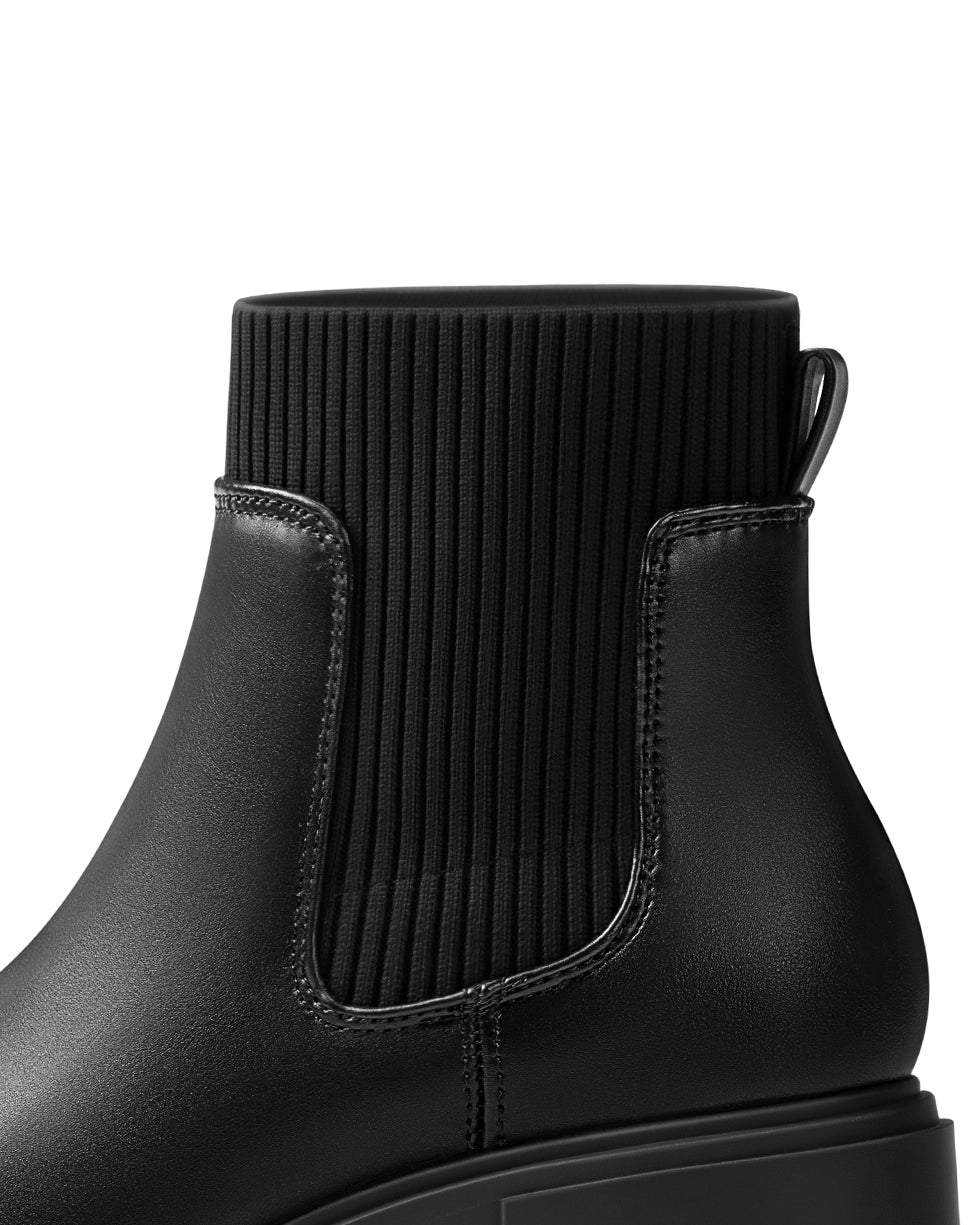 Ribbed Knit Chelsea Ankle Boots