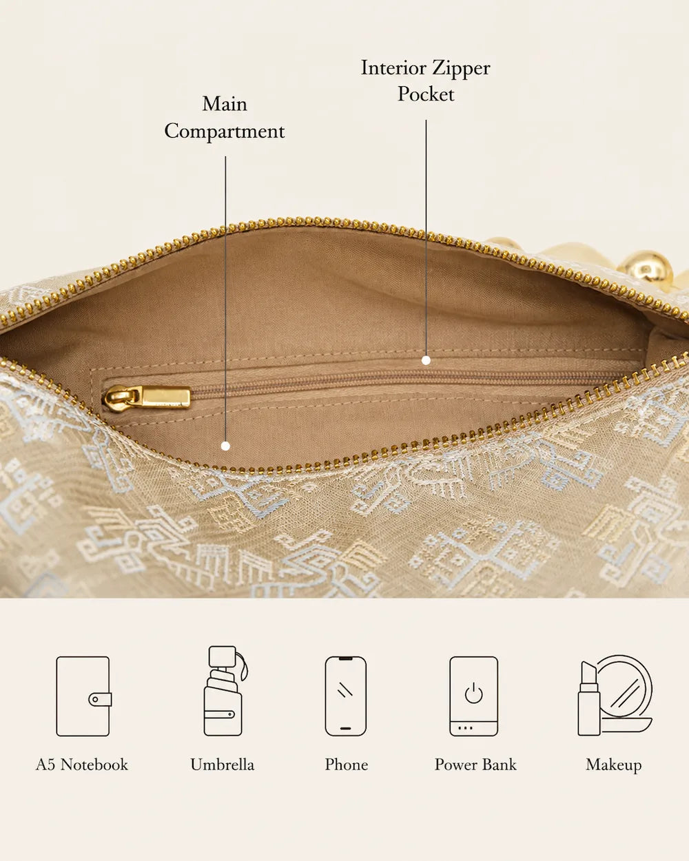 Celeste Brocade Beaded Shoulder Bag