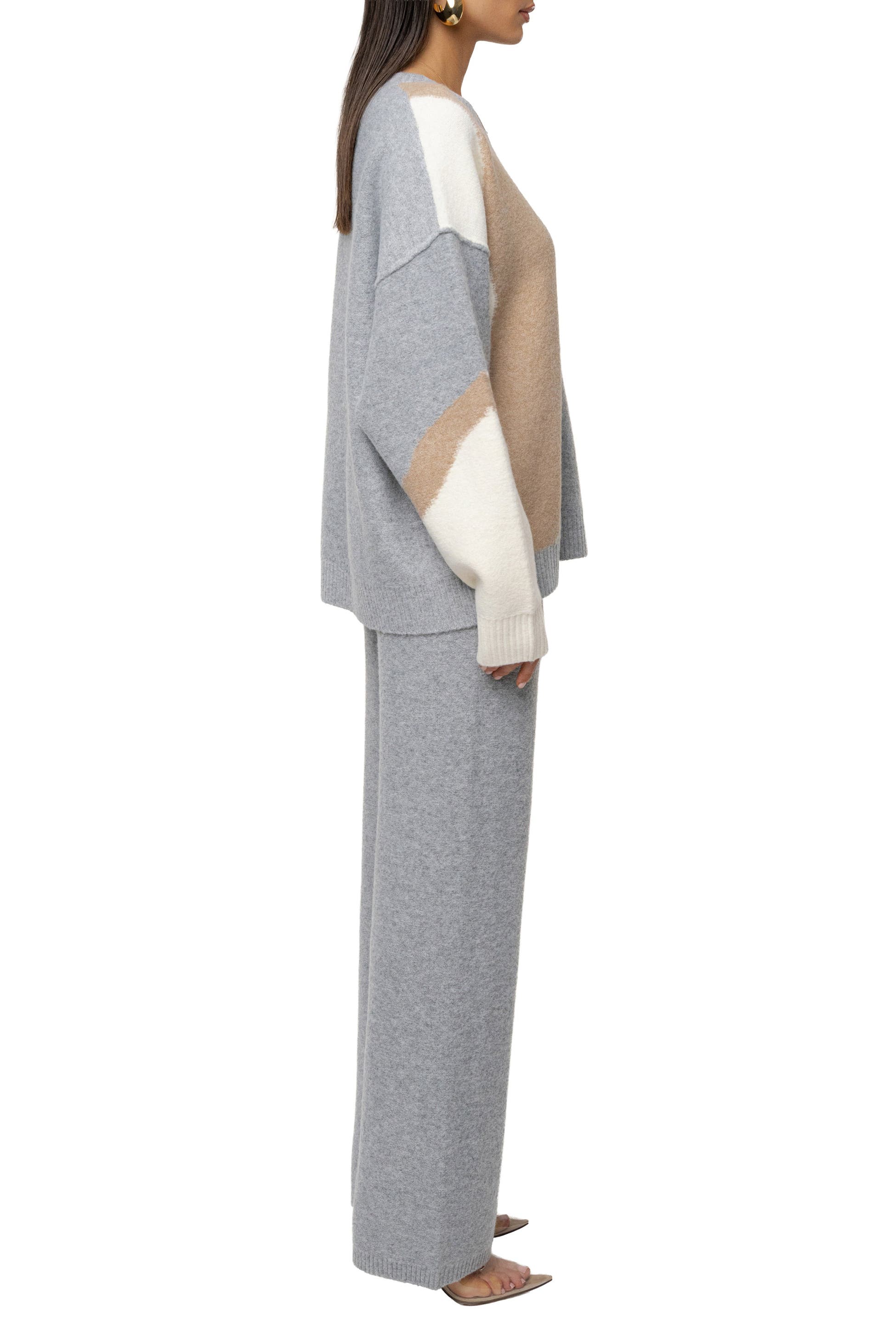 Grey Emelie Knit Pant Set