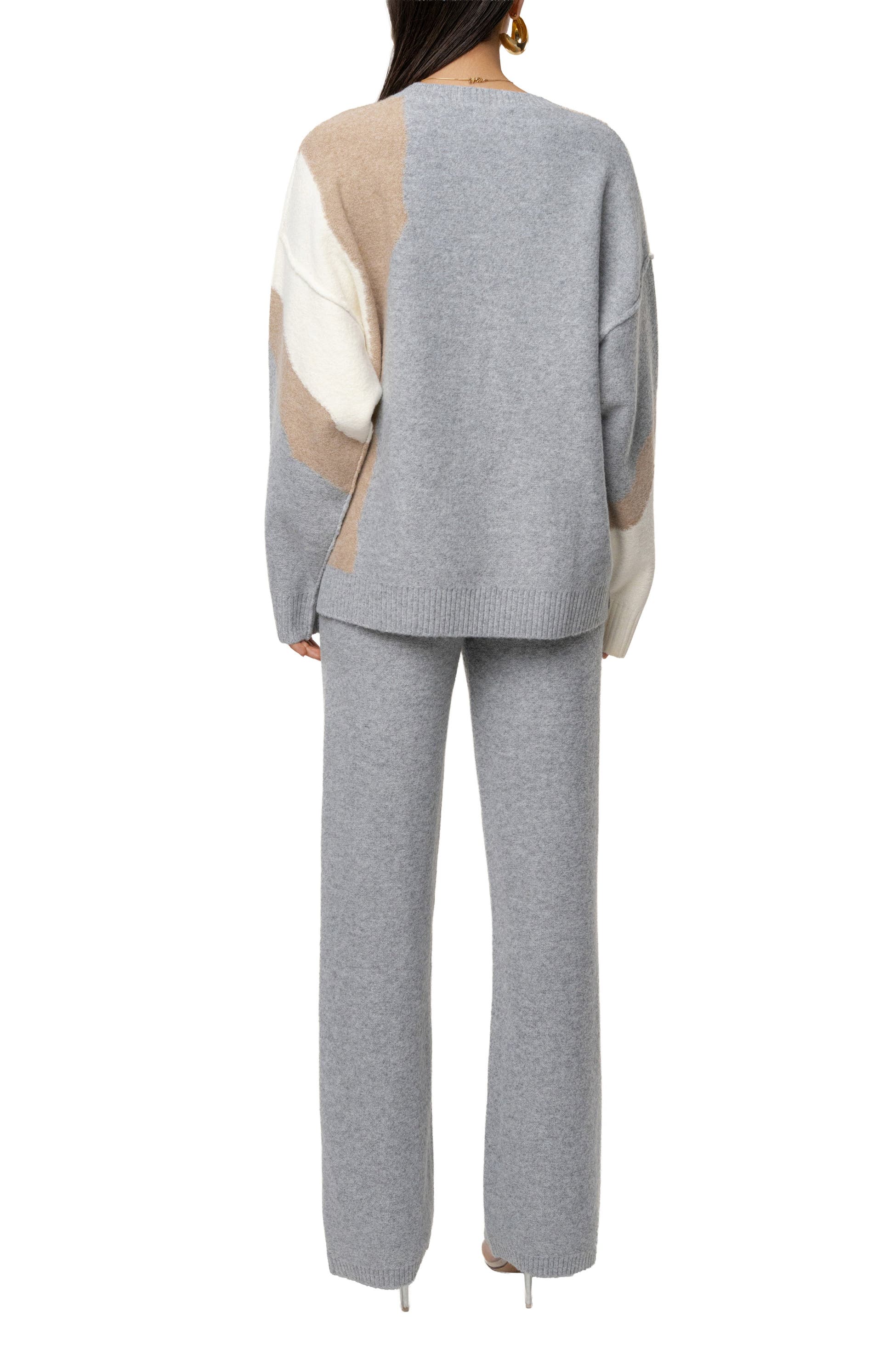 Grey Emelie Knit Pant Set