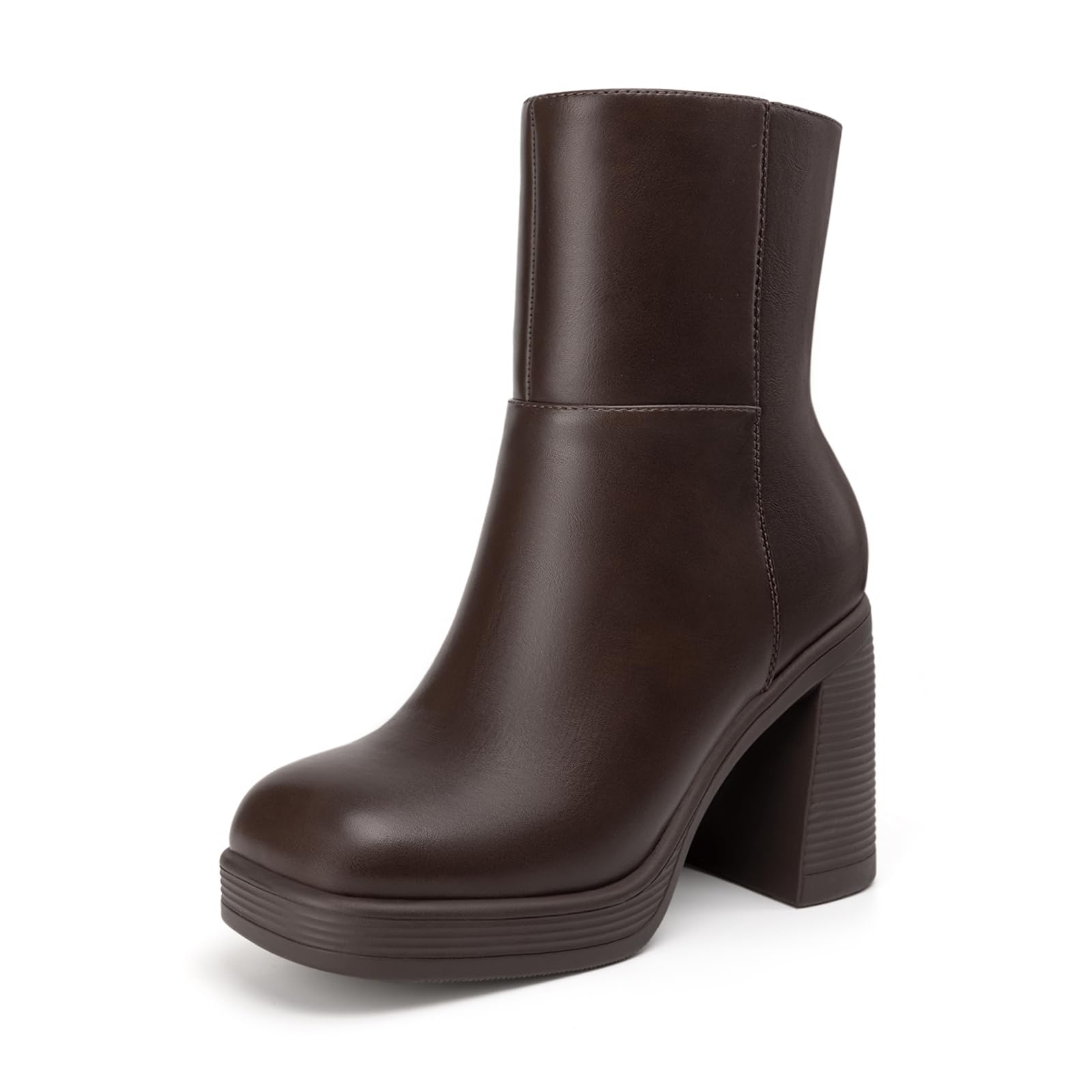 Vintage Platform Block Heel Ankle Boots