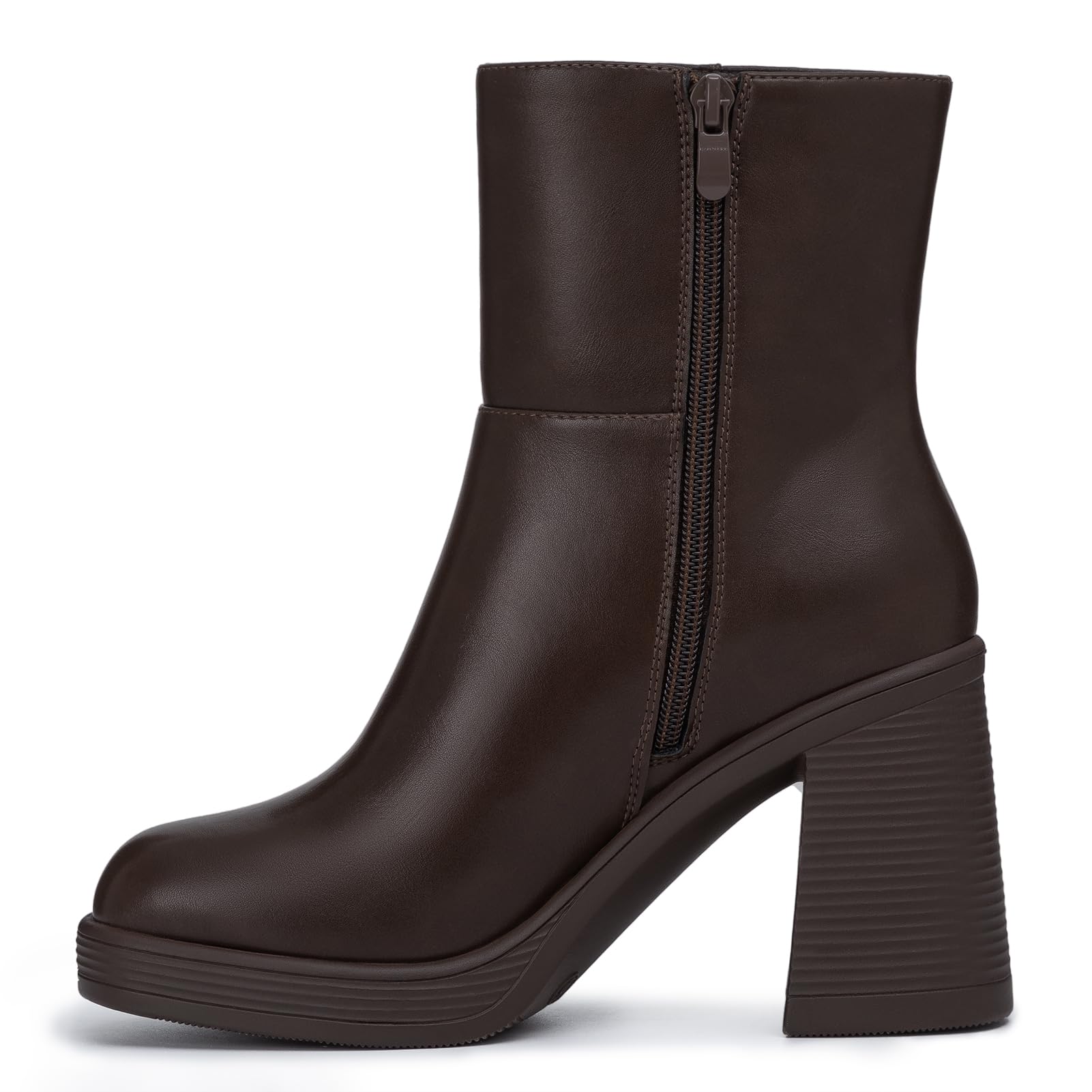 Vintage Platform Block Heel Ankle Boots