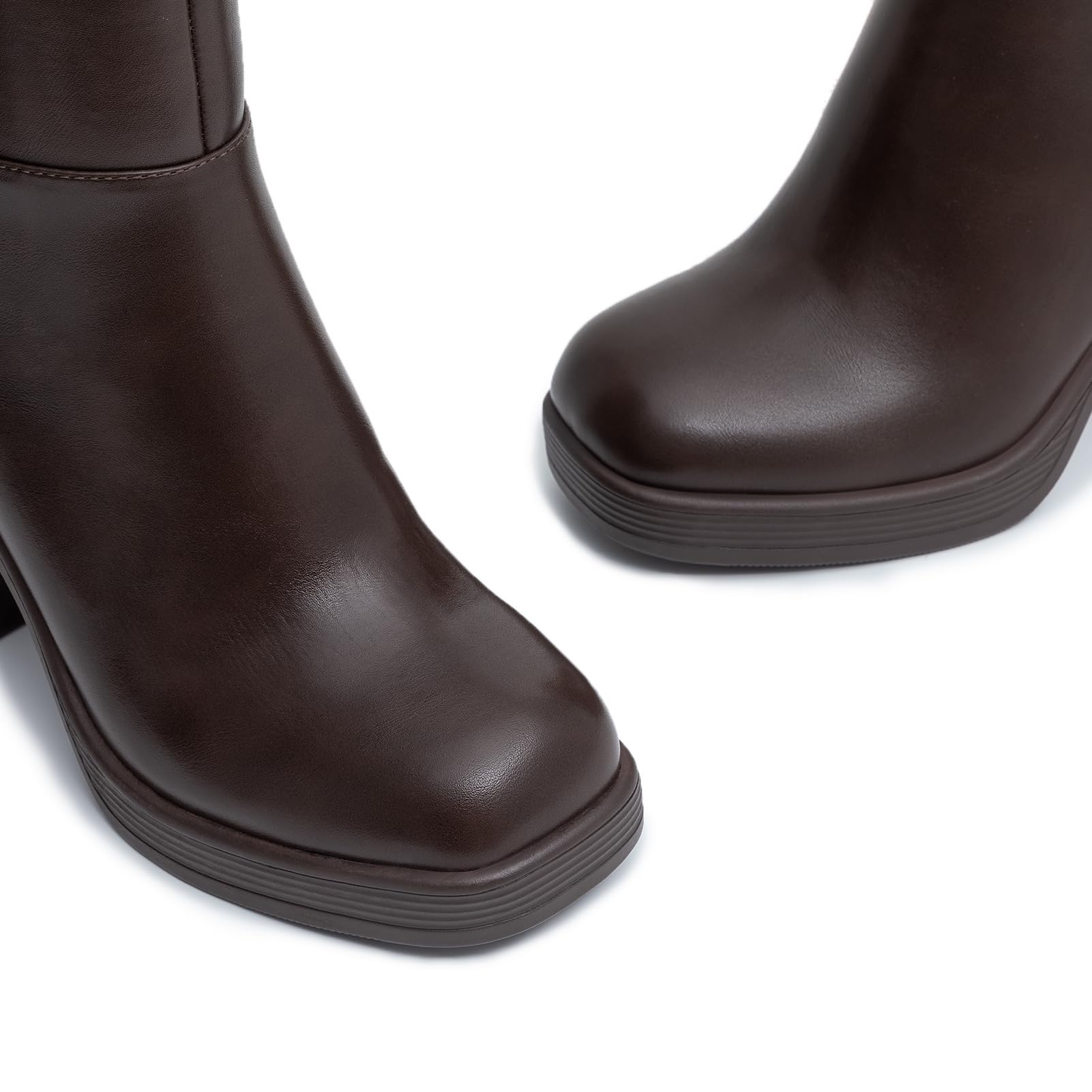 Vintage Platform Block Heel Ankle Boots
