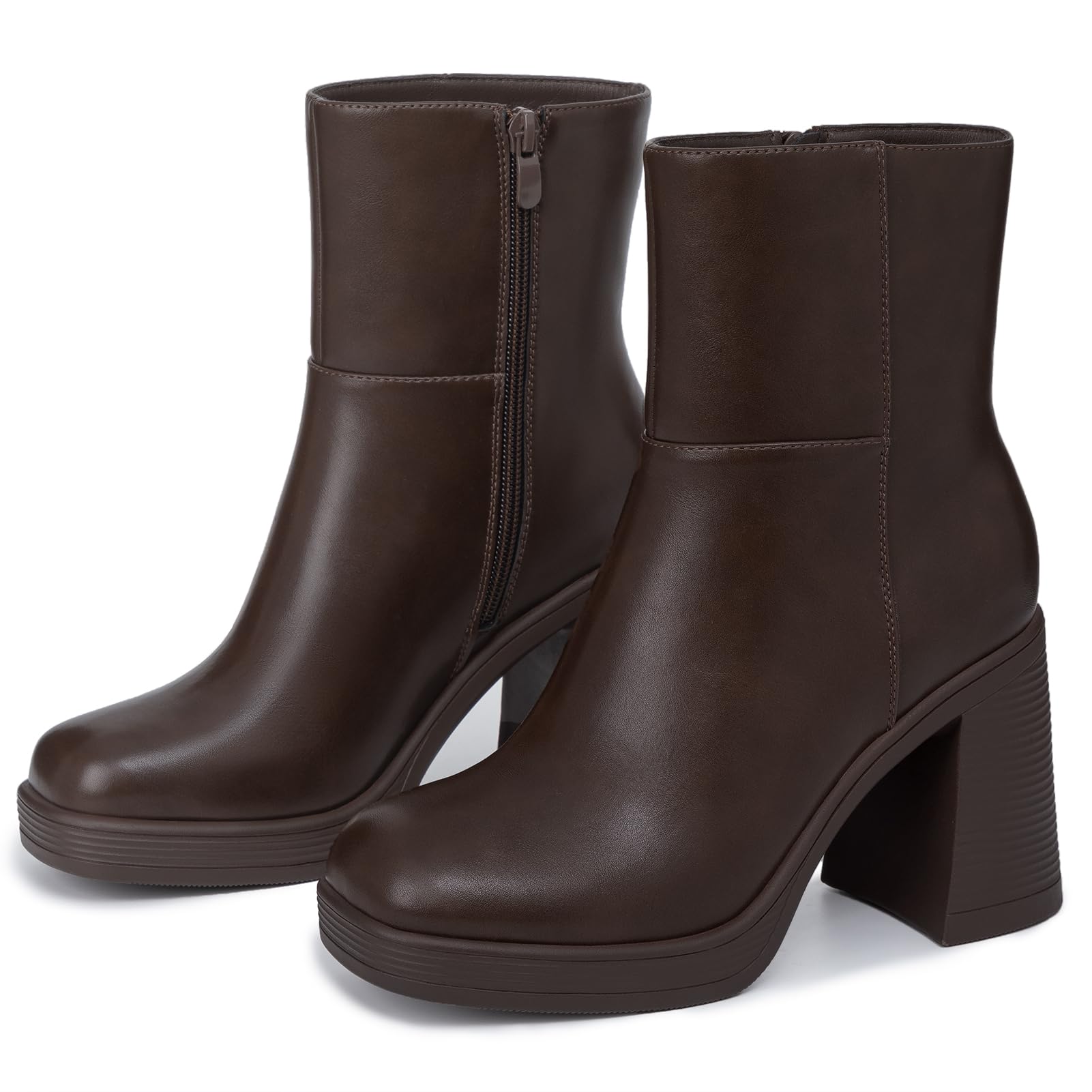 Vintage Platform Block Heel Ankle Boots