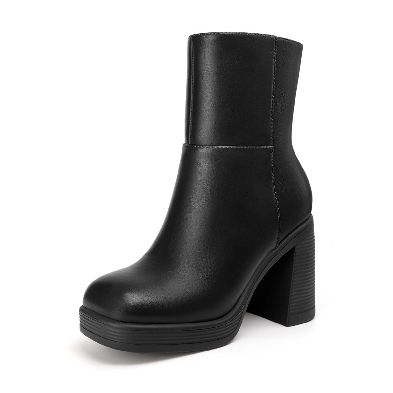 Vintage Platform Block Heel Ankle Boots