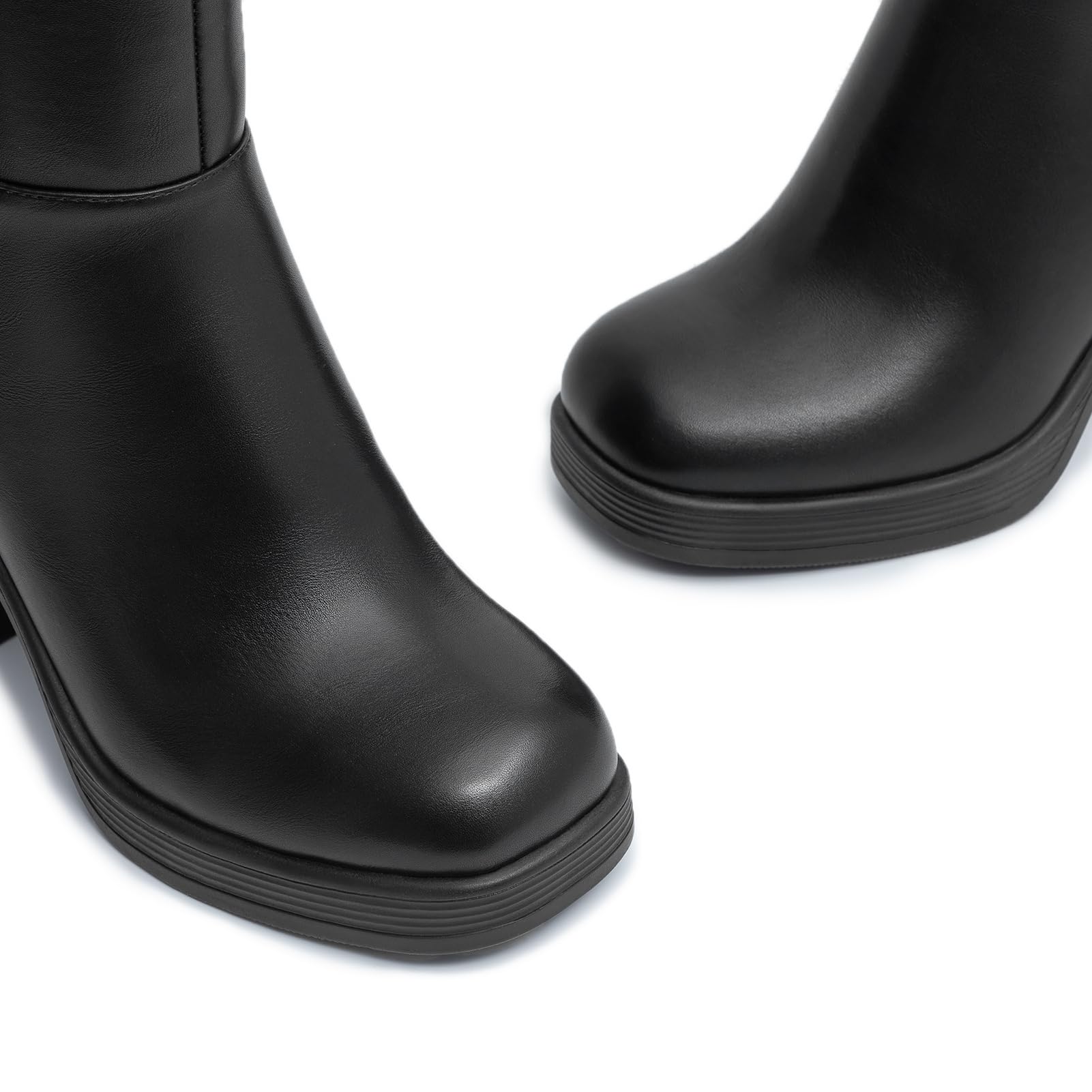 Vintage Platform Block Heel Ankle Boots