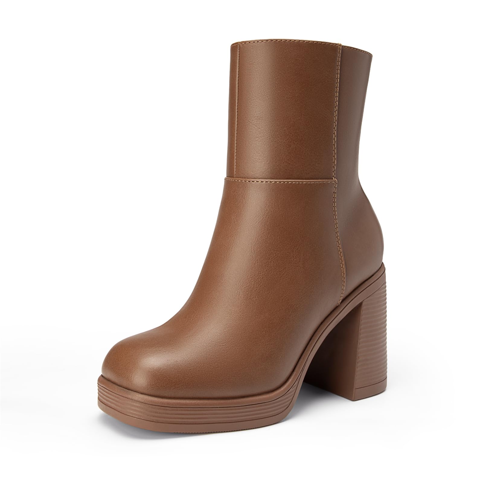 Vintage Platform Block Heel Ankle Boots