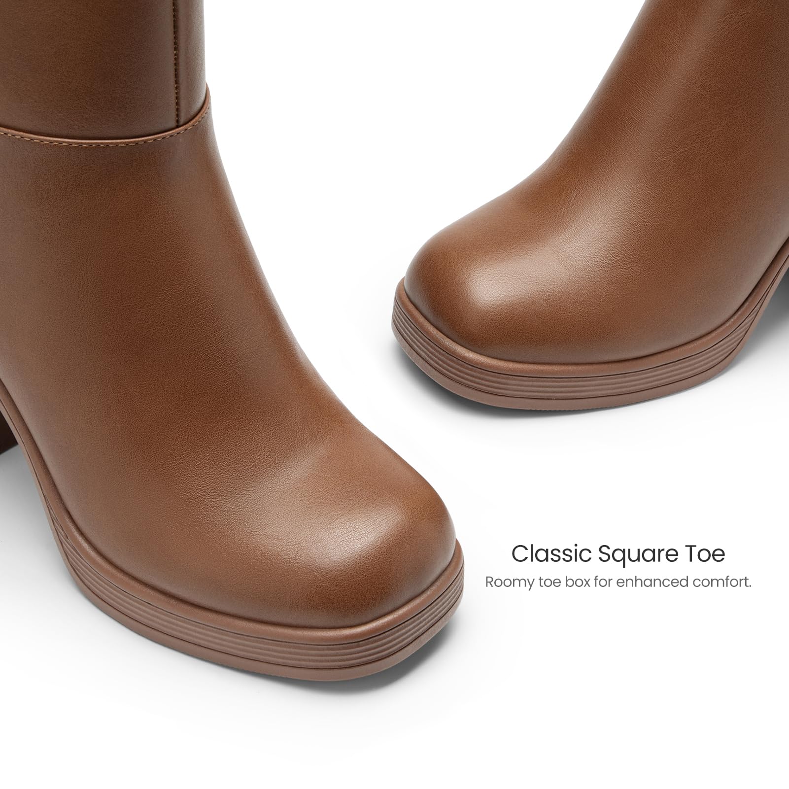 Vintage Platform Block Heel Ankle Boots