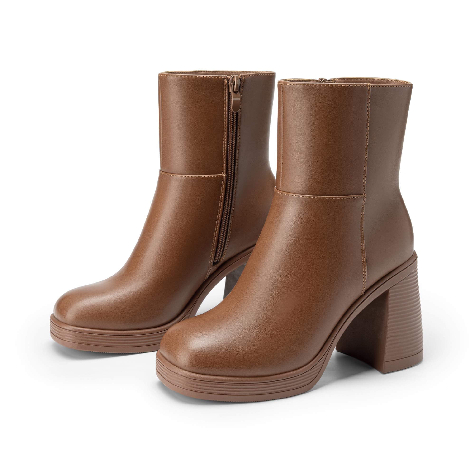 Vintage Platform Block Heel Ankle Boots