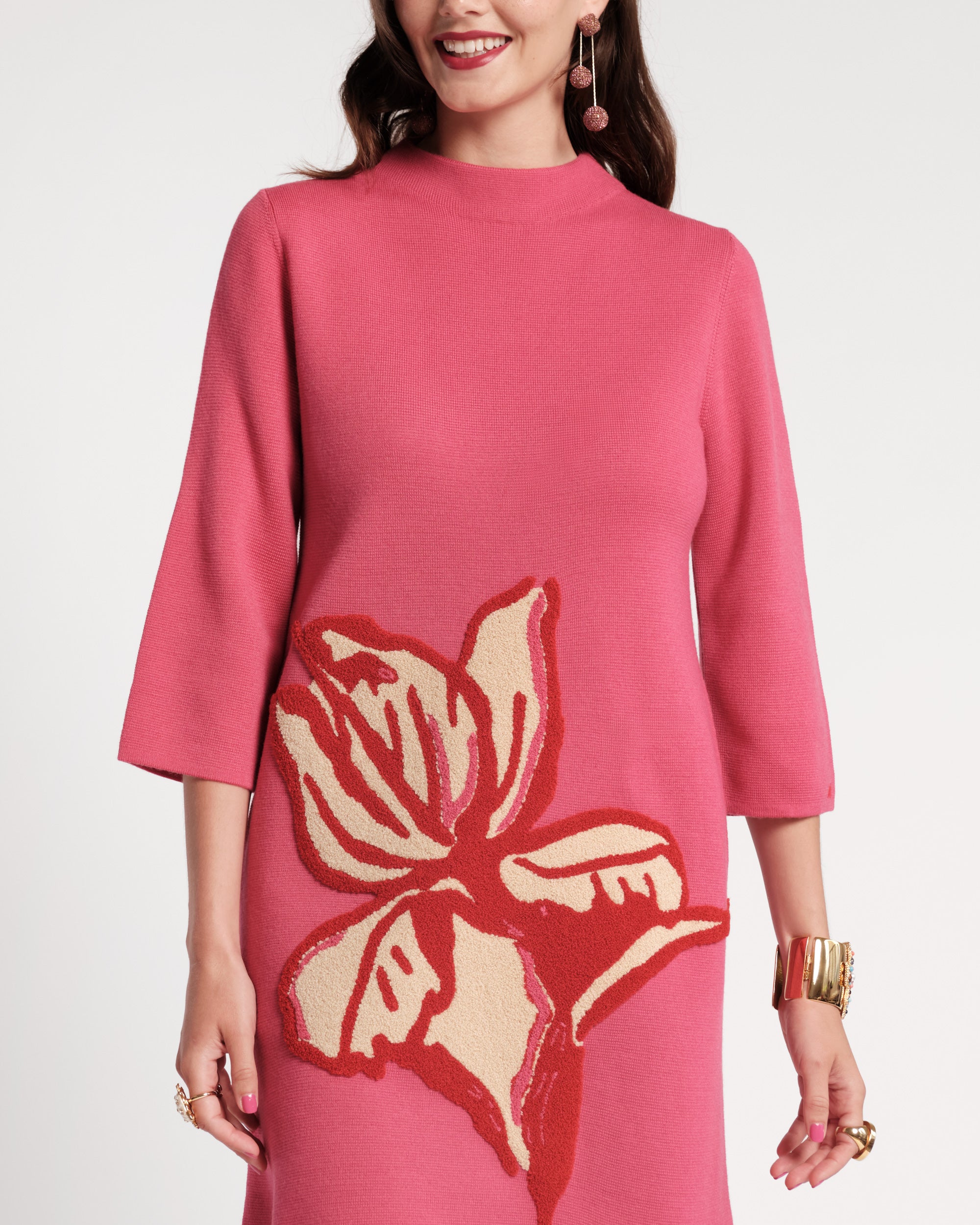 Annie Embroidered Wool Dress