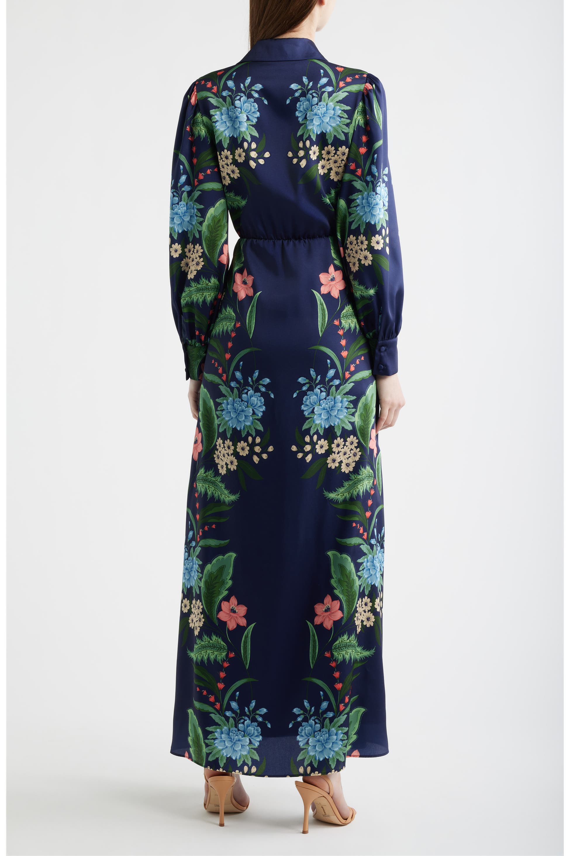 Floral Print Long Sleeve Shirtdress