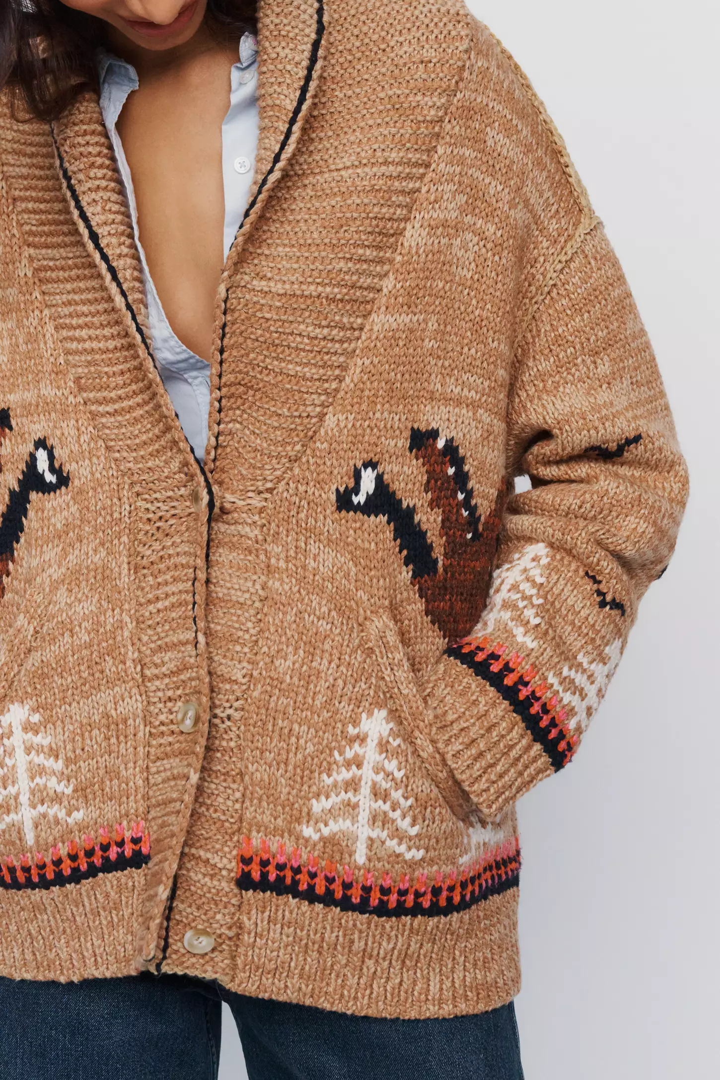 Goose Cotton Wool Blend Cardigan