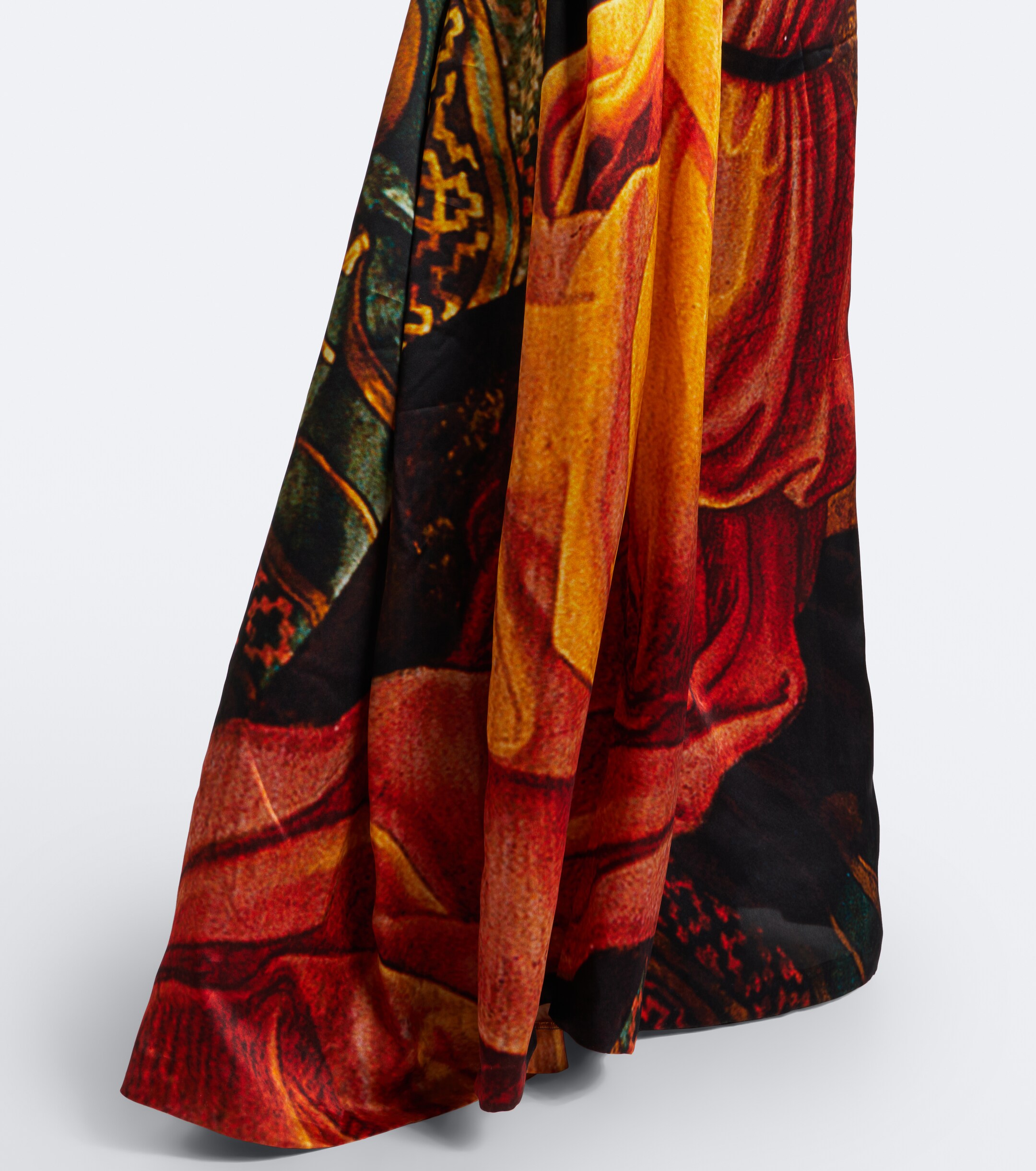 Long Draped Satin Dress