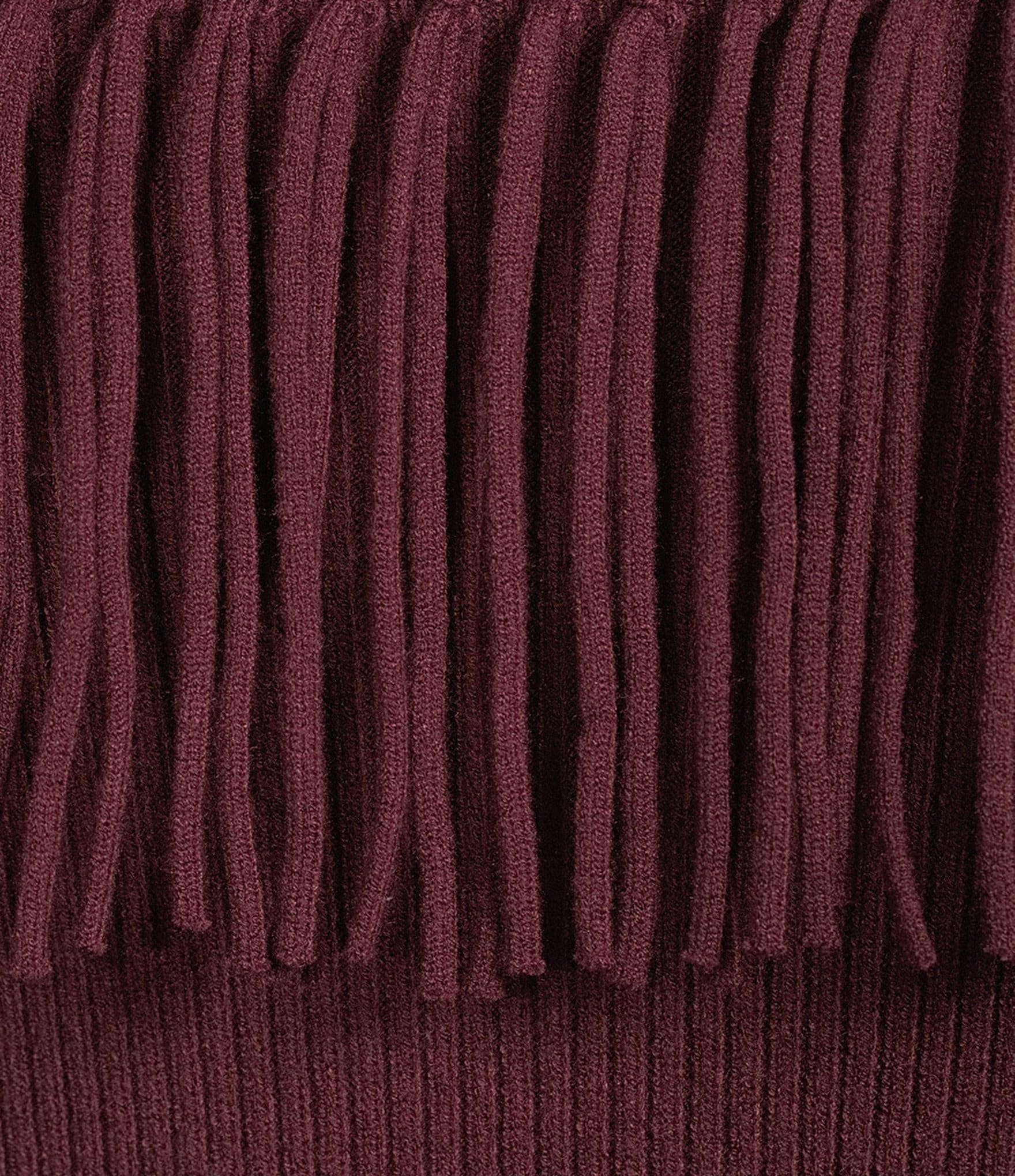 Ribbed Knit Mock Neck Bodycon Tiered Fringe Sweater Dress