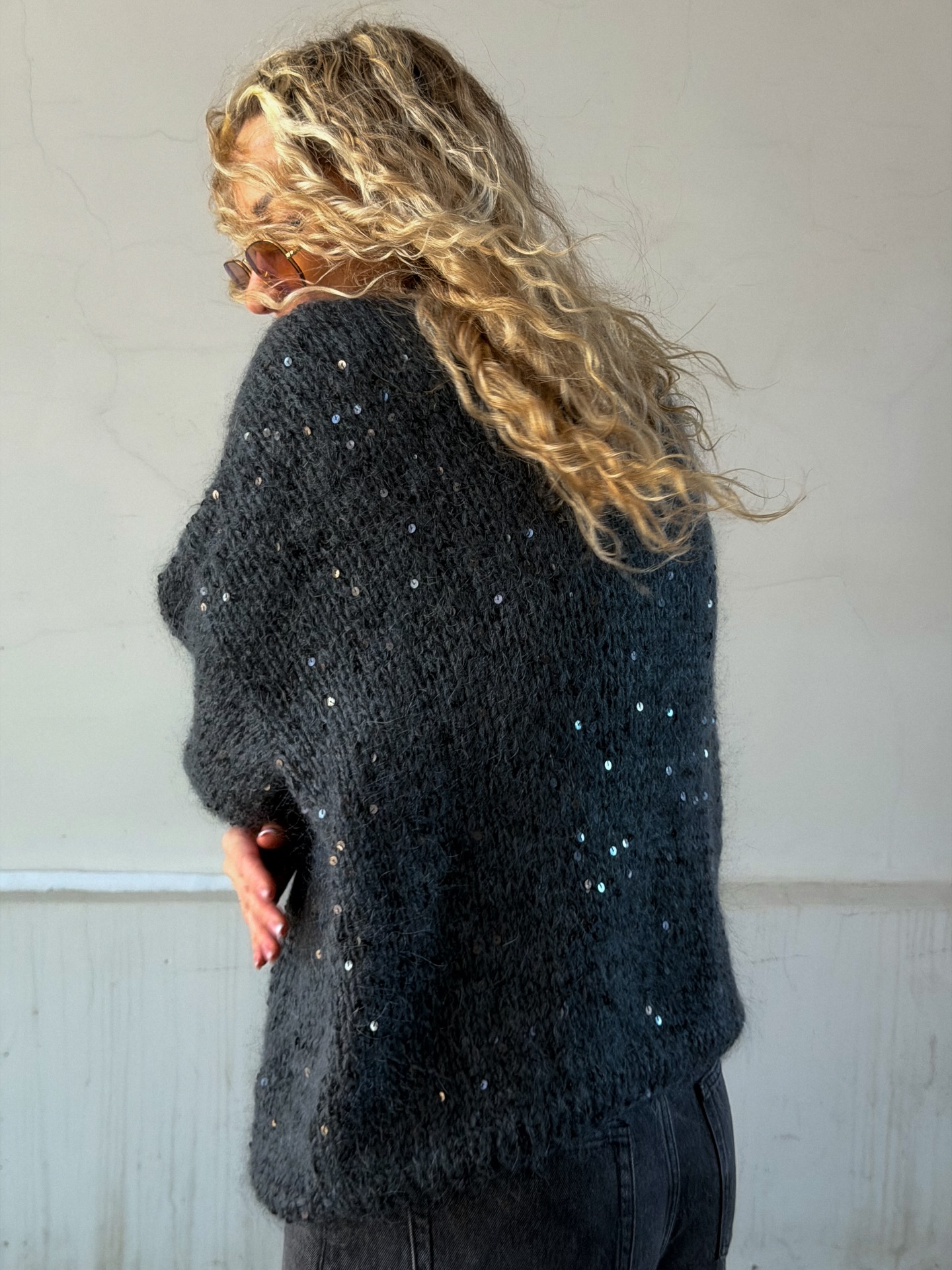 Casual Sequined Loose Cardigan Sweater
