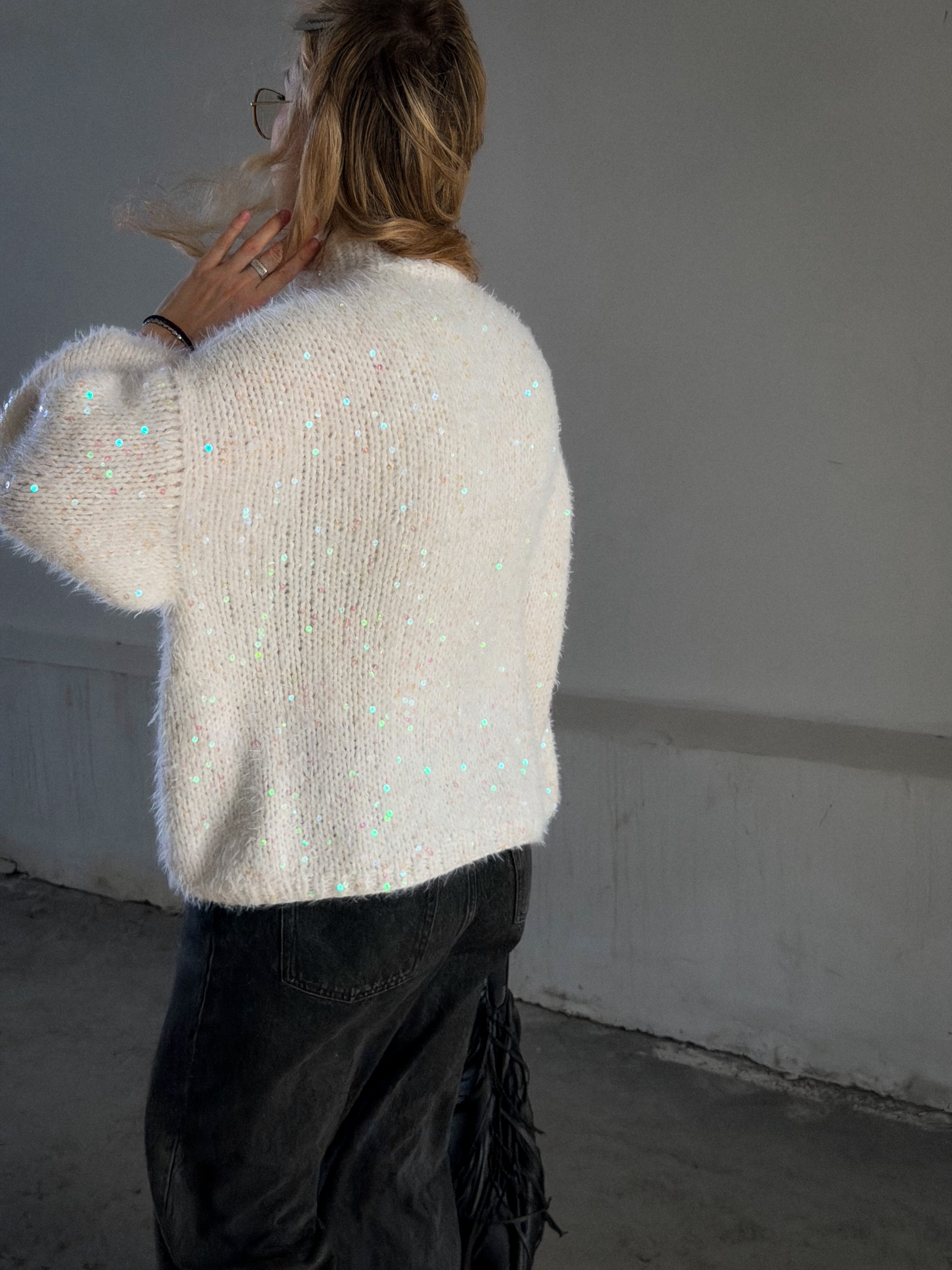 Casual Sequined Loose Cardigan Sweater