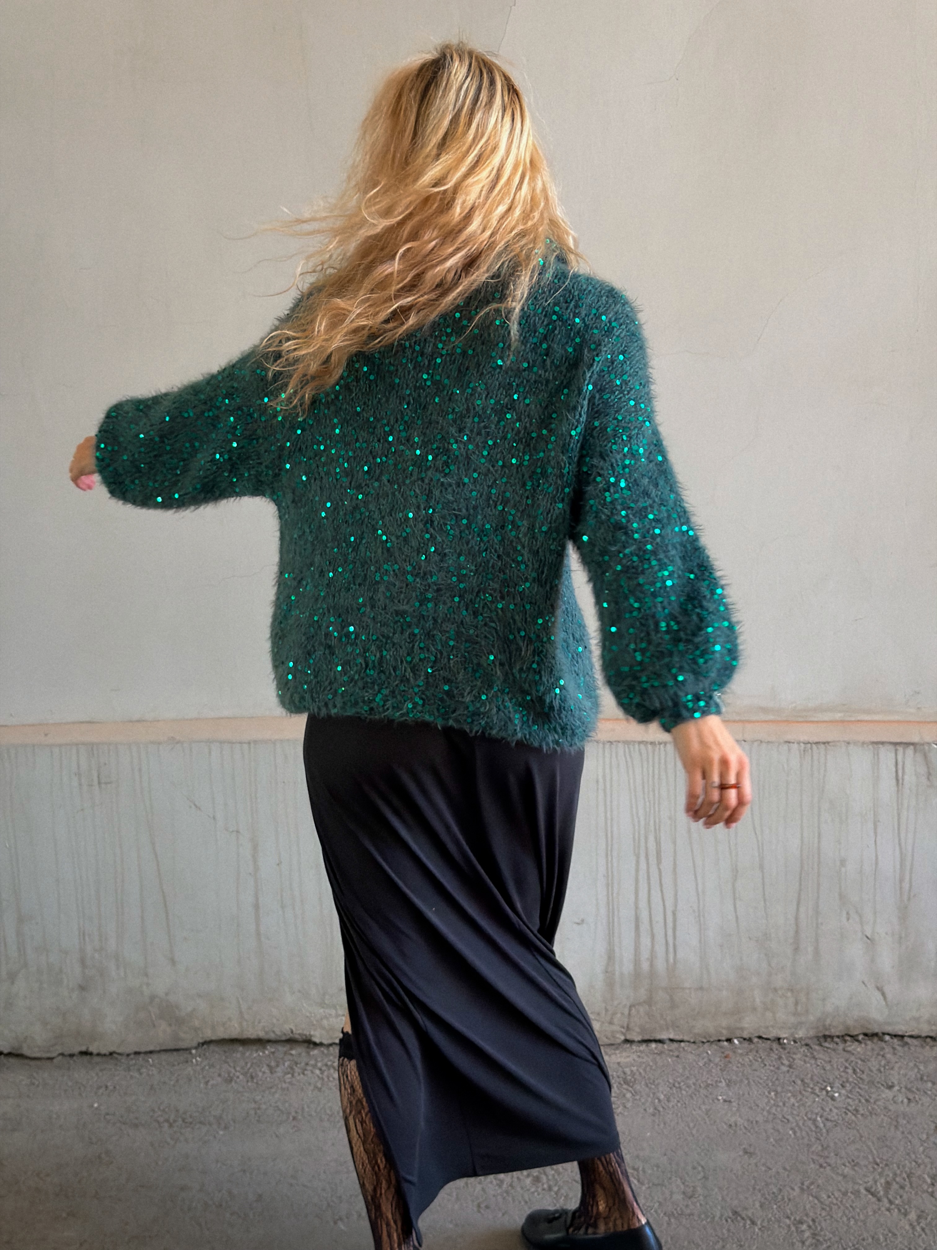 Casual Sequined Loose Cardigan Sweater