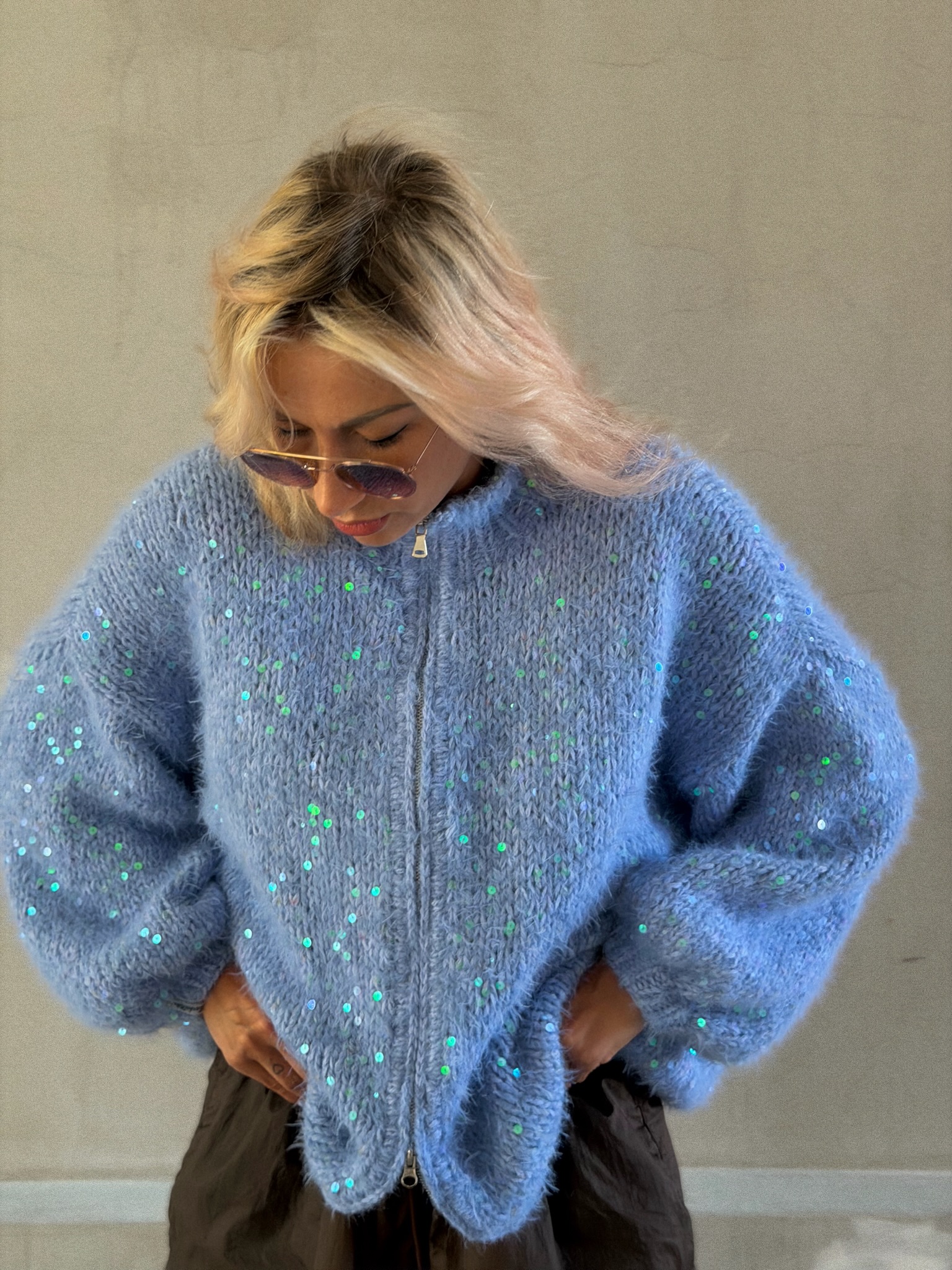 Casual Sequined Loose Cardigan Sweater