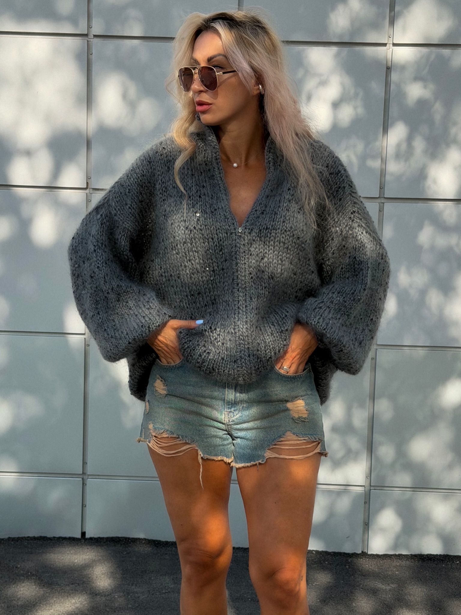 Casual Sequined Loose Cardigan Sweater