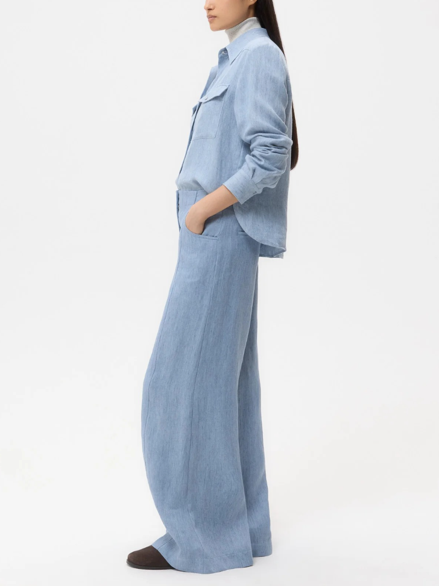 Lightweight Washed Hemp Denim Set