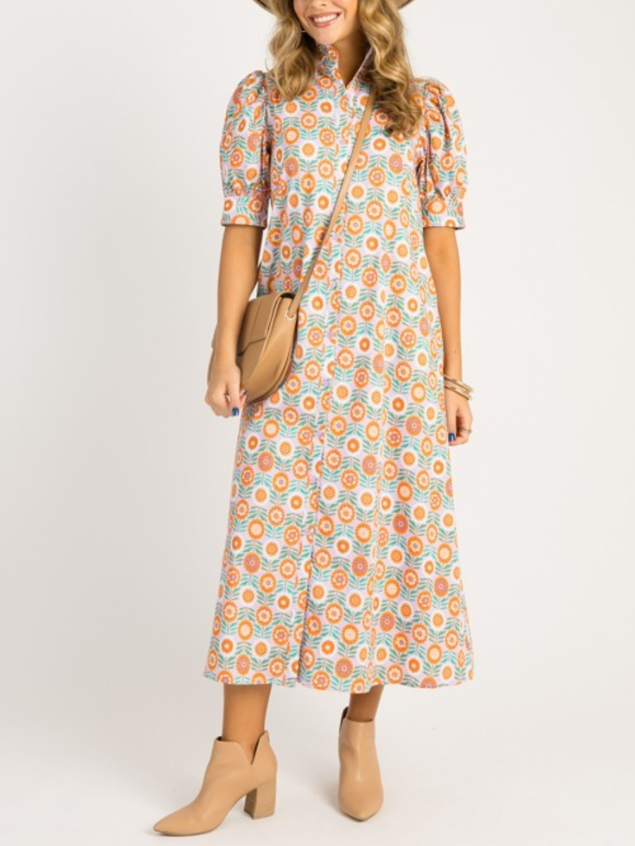 Floral Button Maxi Dress