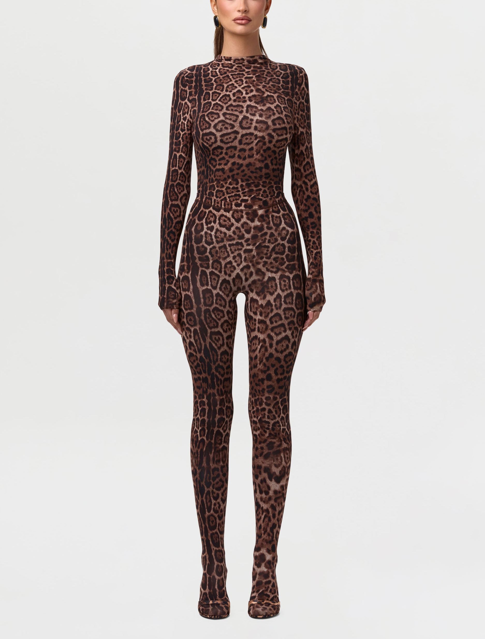 Naked Leopard Mock Neck Top & Tights