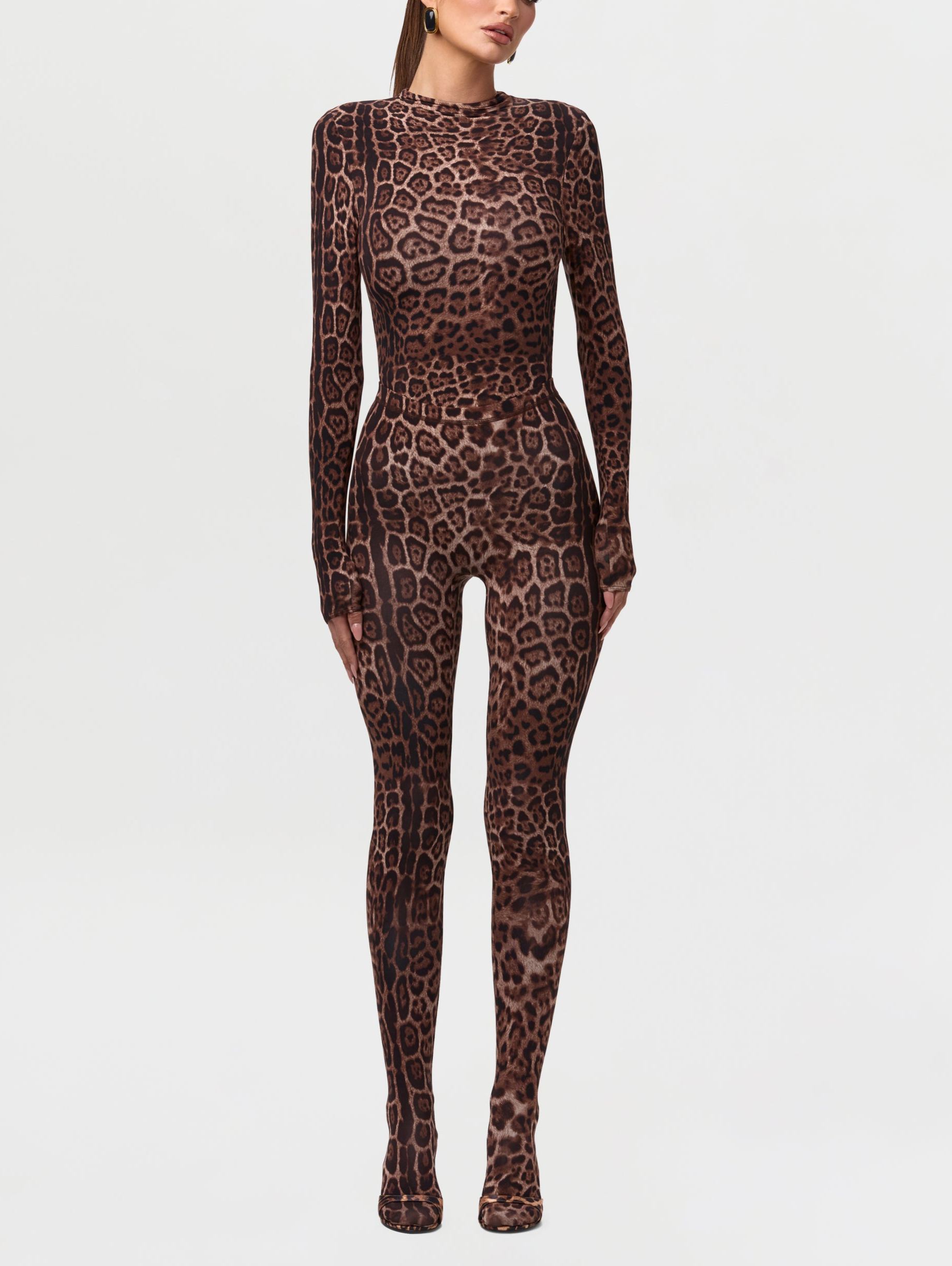 Naked Leopard Mock Neck Top & Tights