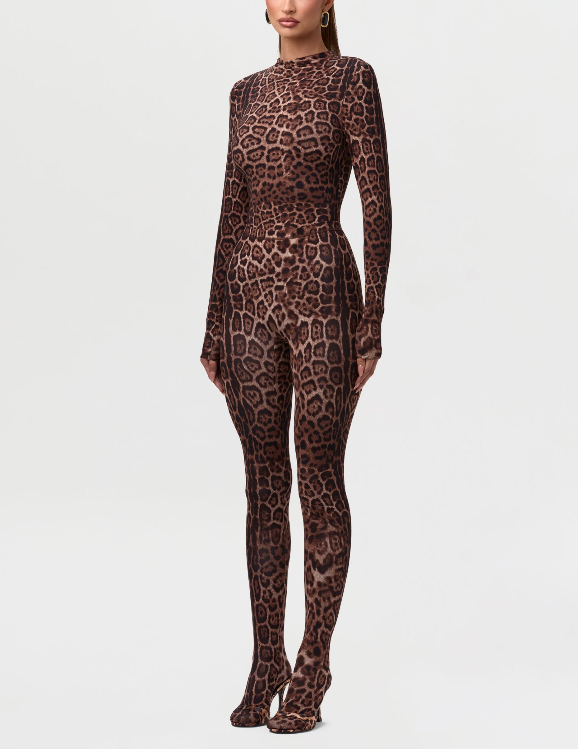 Naked Leopard Mock Neck Top & Tights