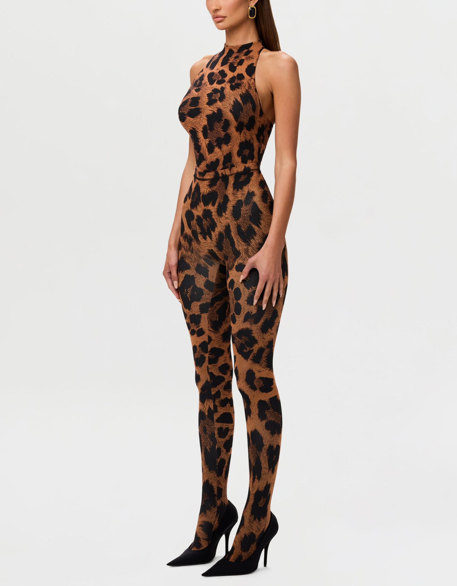 Naked Leopard Mock Neck Top & Tights