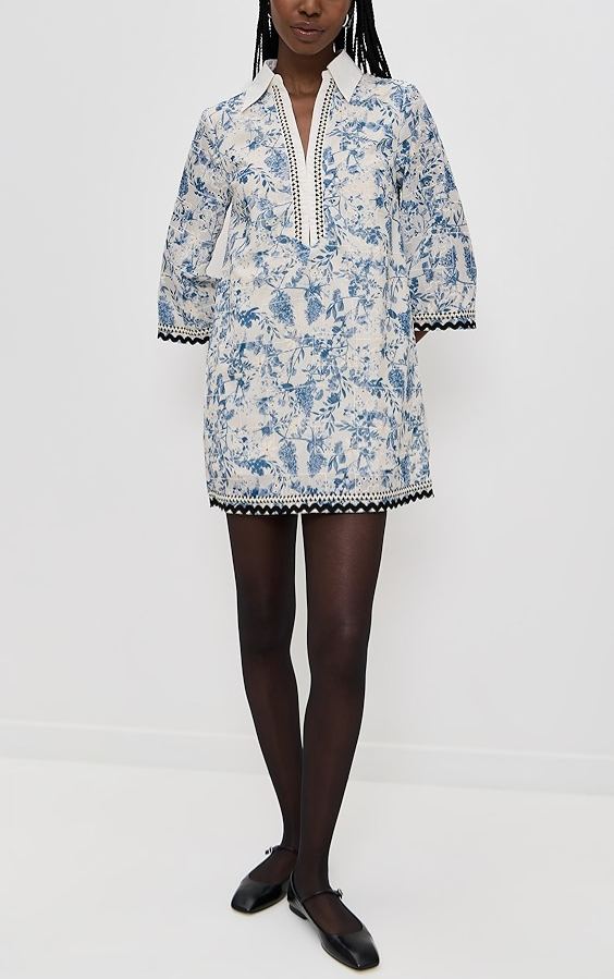 Floral Embroidery Mini Dress