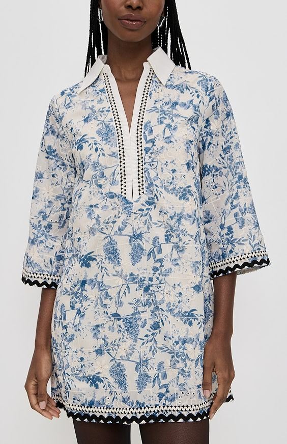 Floral Embroidery Mini Dress